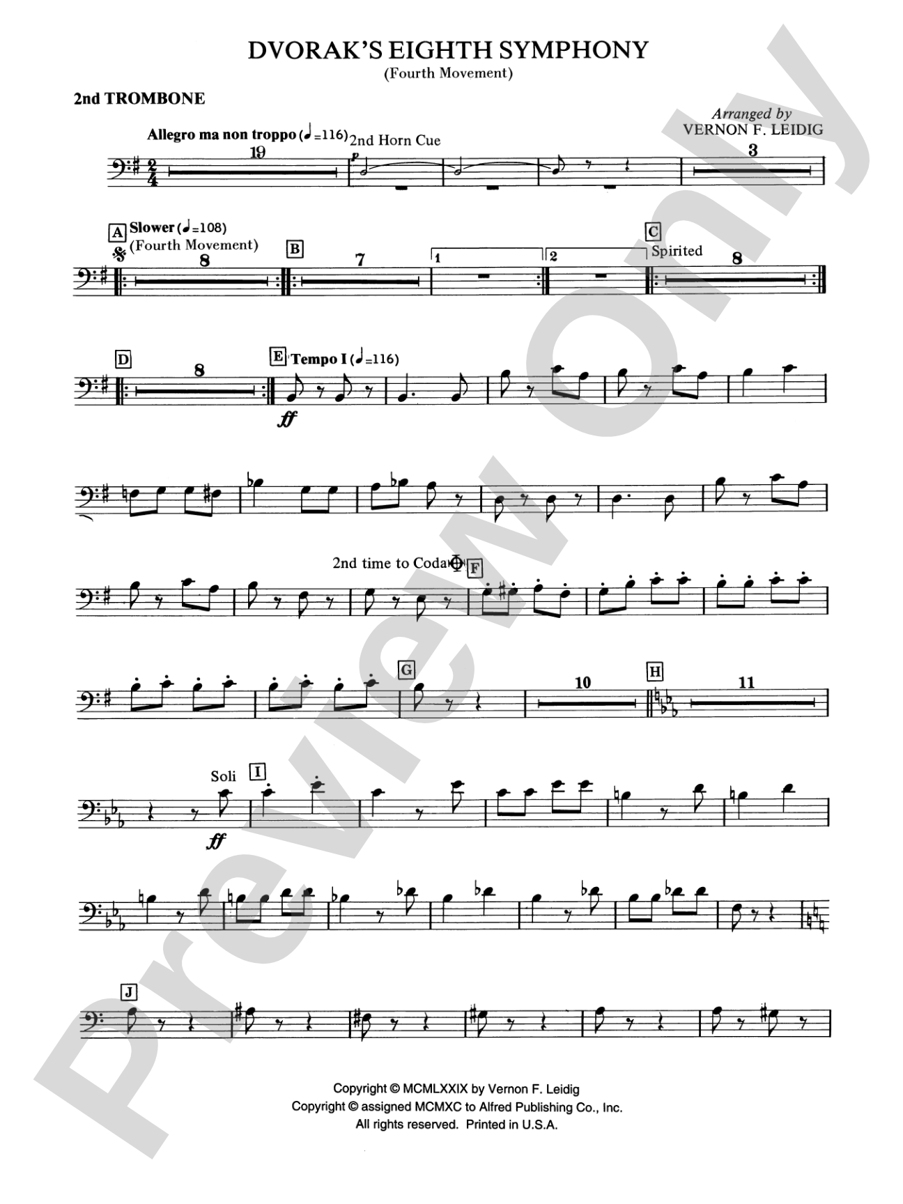 Dvorák's 8th Symphony, 4th Movement: 2nd Trombone