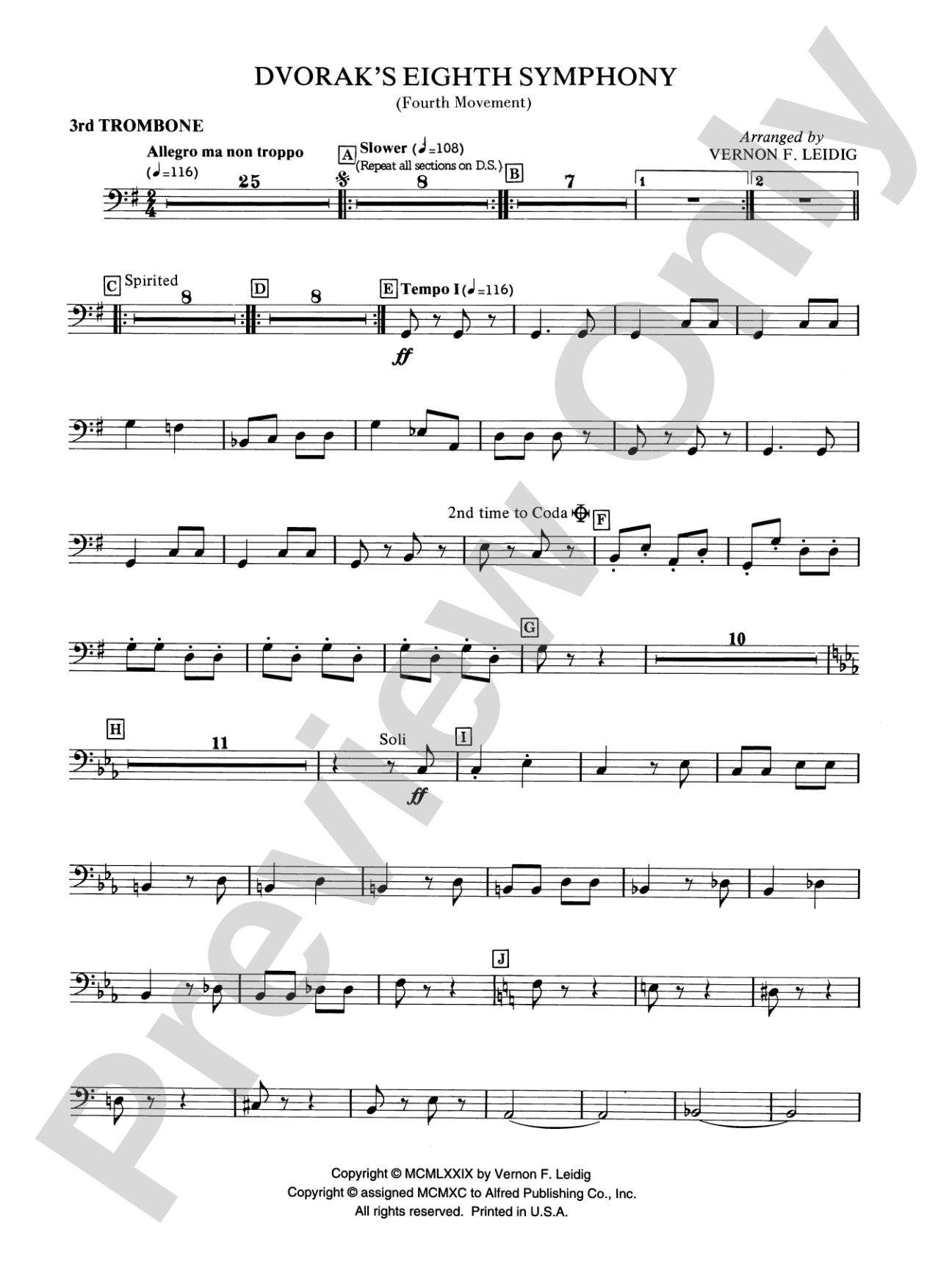 Dvorák's 8th Symphony, 4th Movement: 3rd Trombone