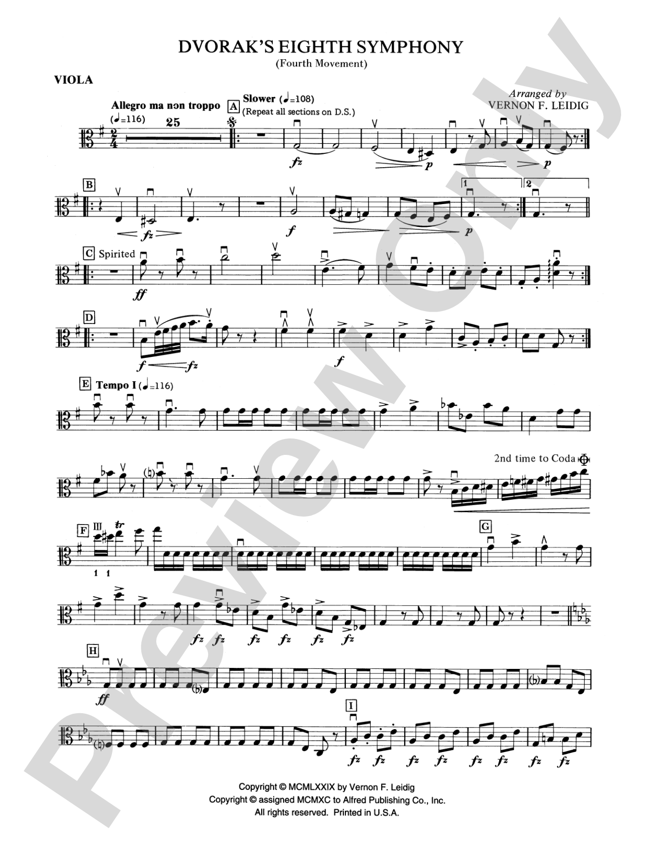 Dvorák's 8th Symphony, 4th Movement: Viola
