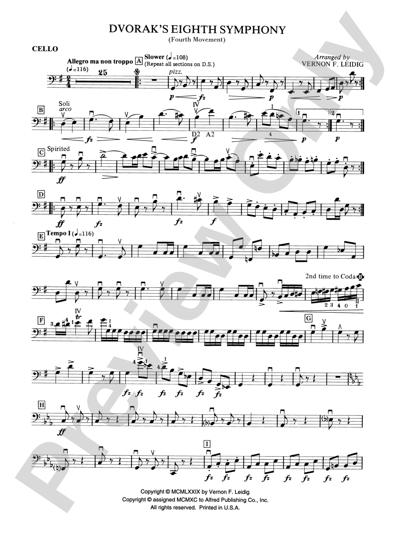 Dvorák's 8th Symphony, 4th Movement: Cello
