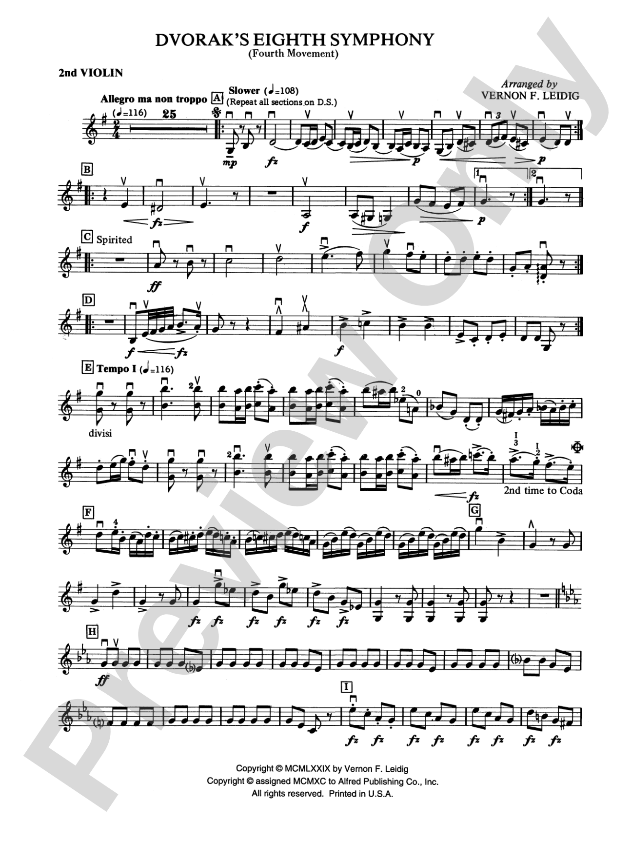 Dvorák's 8th Symphony, 4th Movement: 2nd Violin
