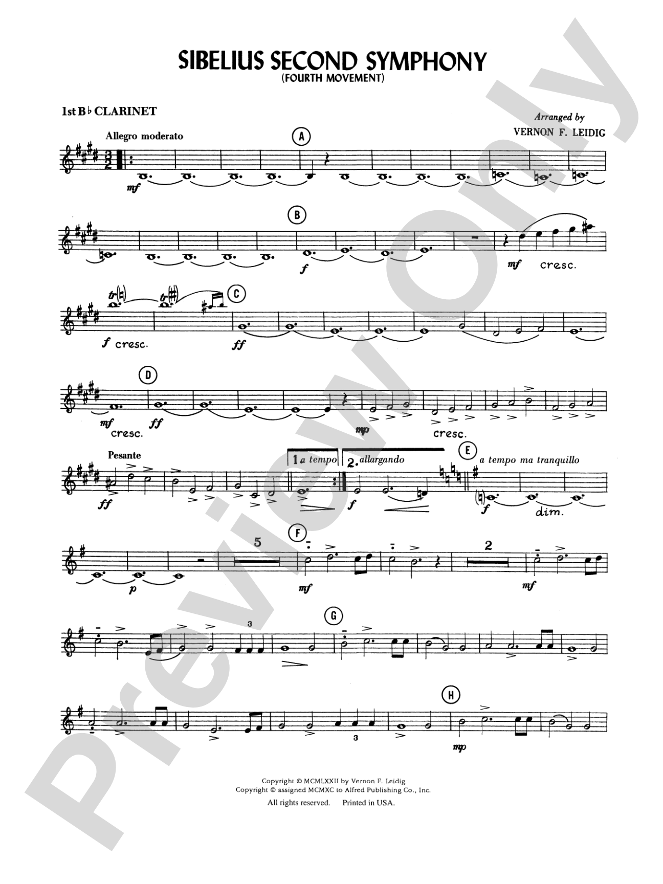 Sibelius's 2nd Symphony, 4th Movement: 1st B-flat Clarinet