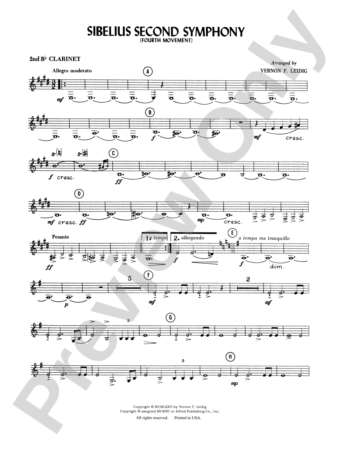 Sibelius's 2nd Symphony, 4th Movement: 2nd B-flat Clarinet