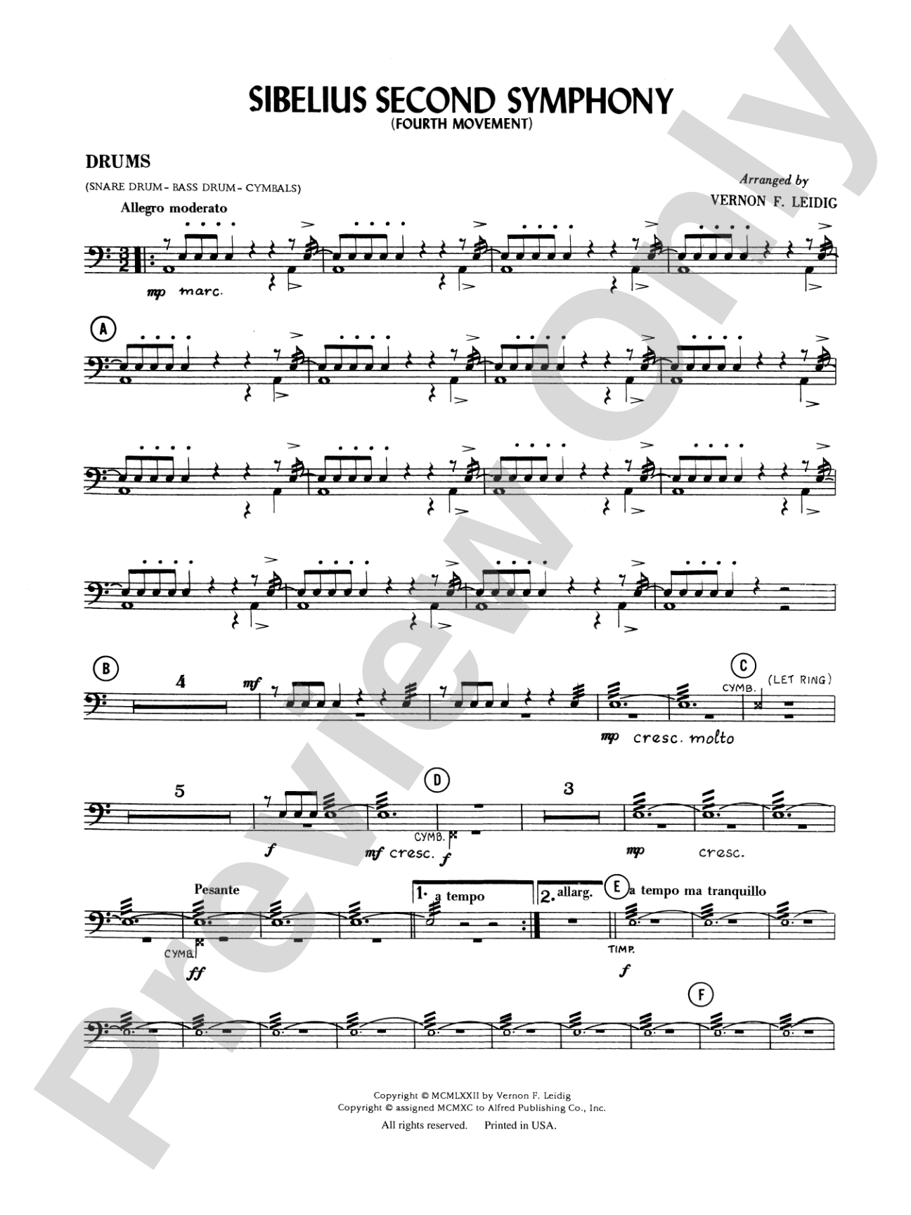 Sibelius's 2nd Symphony, 4th Movement: Drums