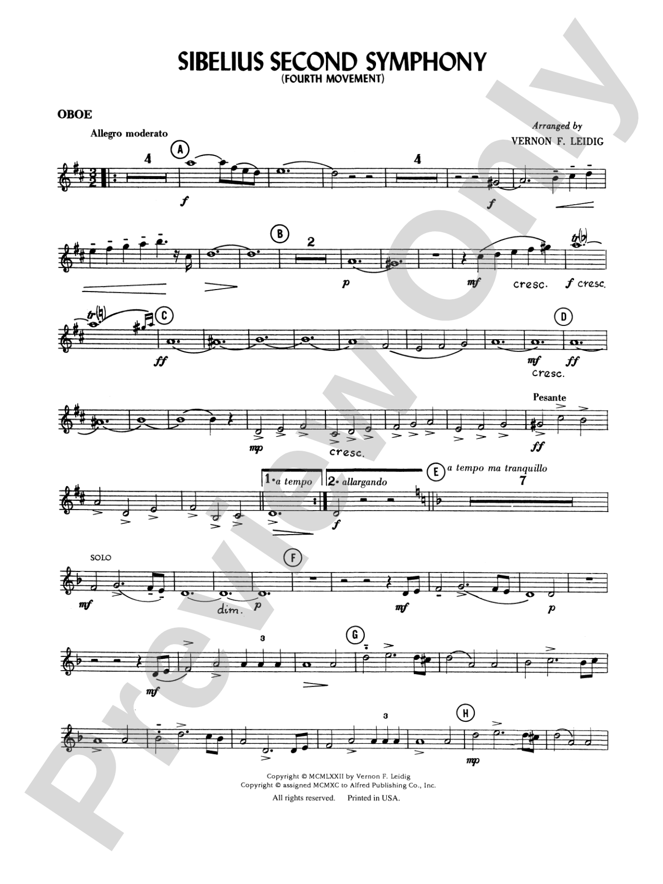 Sibelius's 2nd Symphony, 4th Movement: Oboe