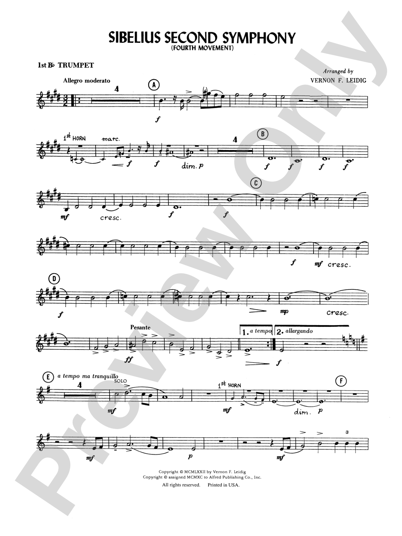 Sibelius's 2nd Symphony, 4th Movement: 1st B-flat Trumpet