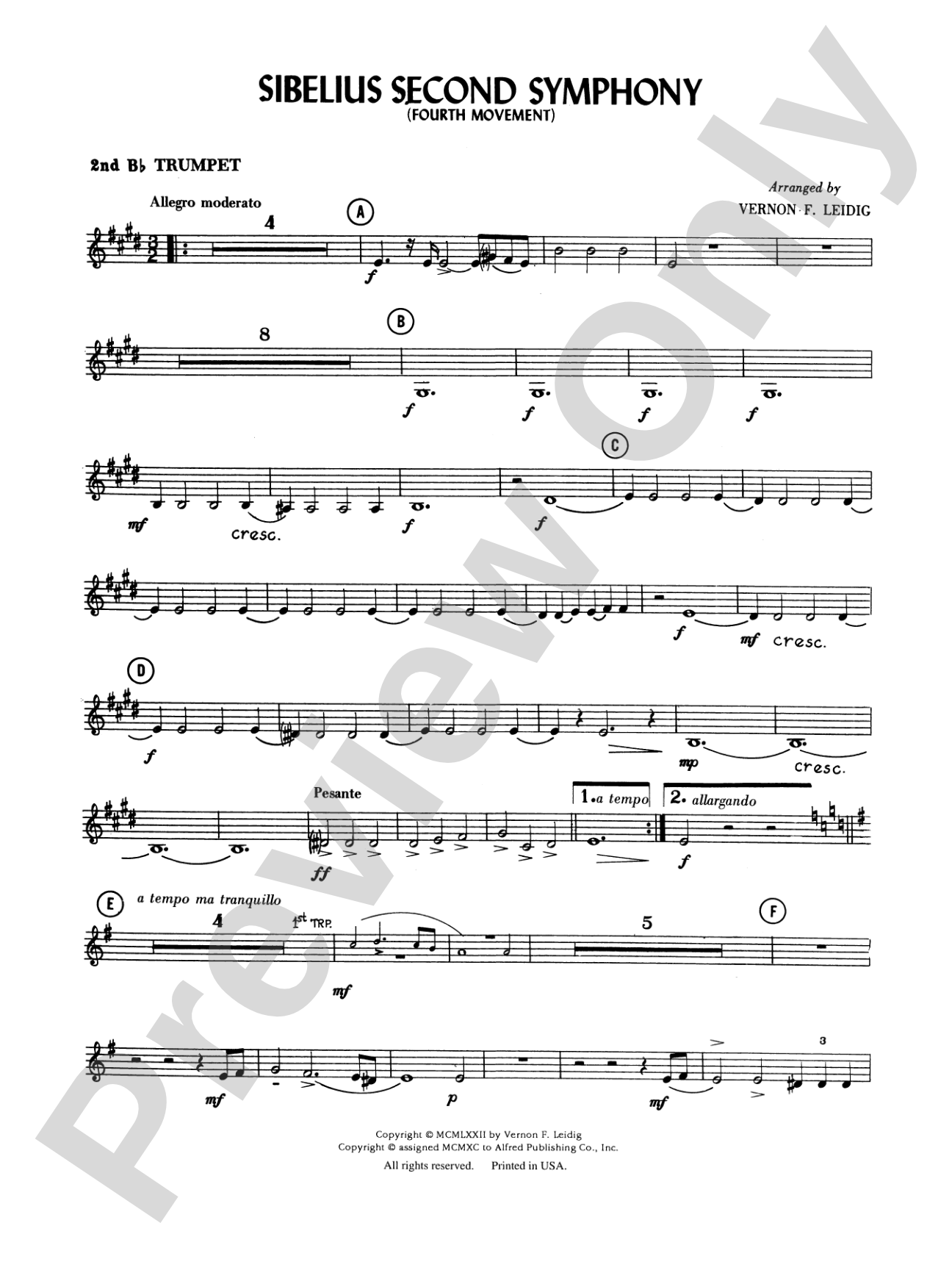 Sibelius's 2nd Symphony, 4th Movement: 2nd B-flat Trumpet