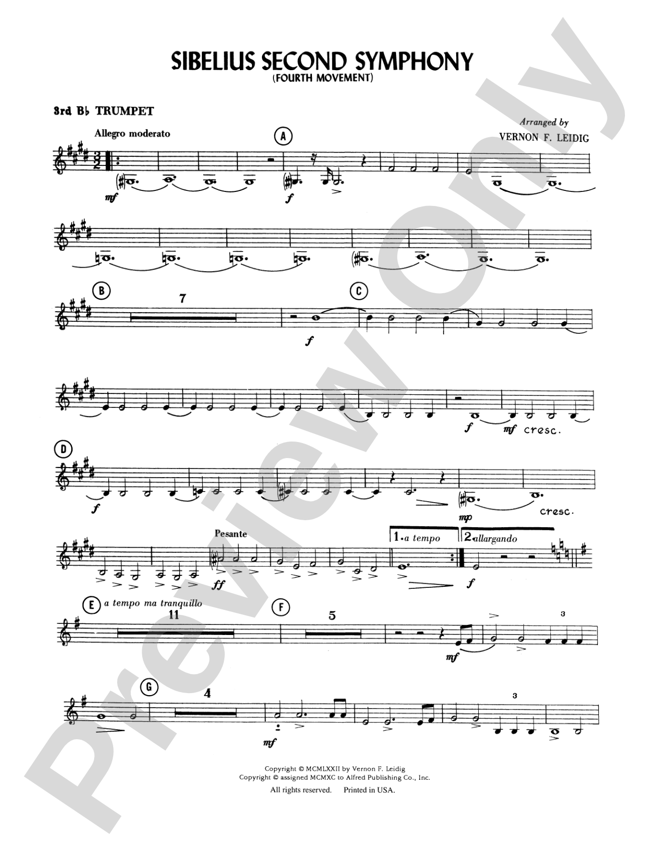 Sibelius's 2nd Symphony, 4th Movement: 3rd B-flat Trumpet