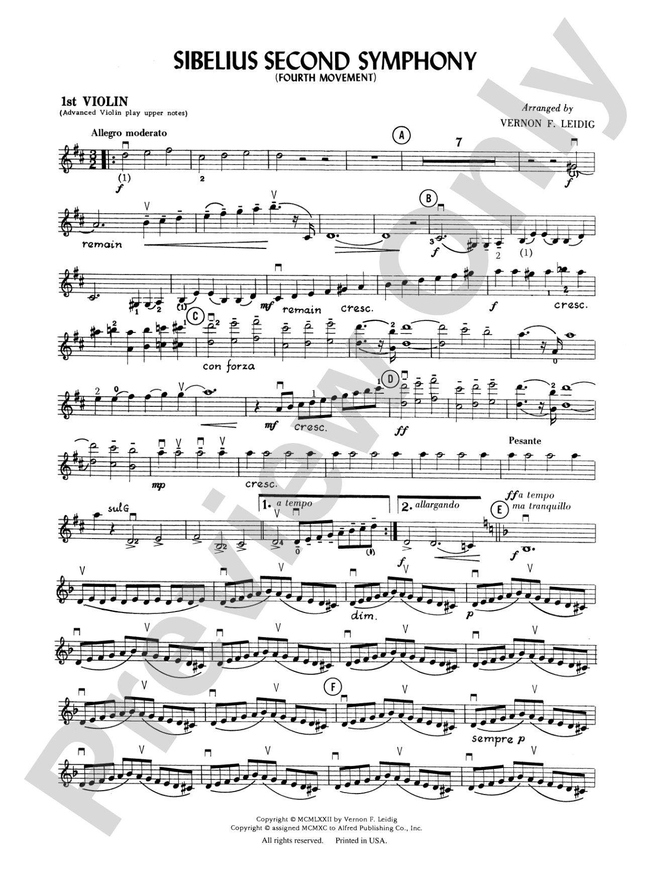 Sibelius's 2nd Symphony, 4th Movement: 1st Violin