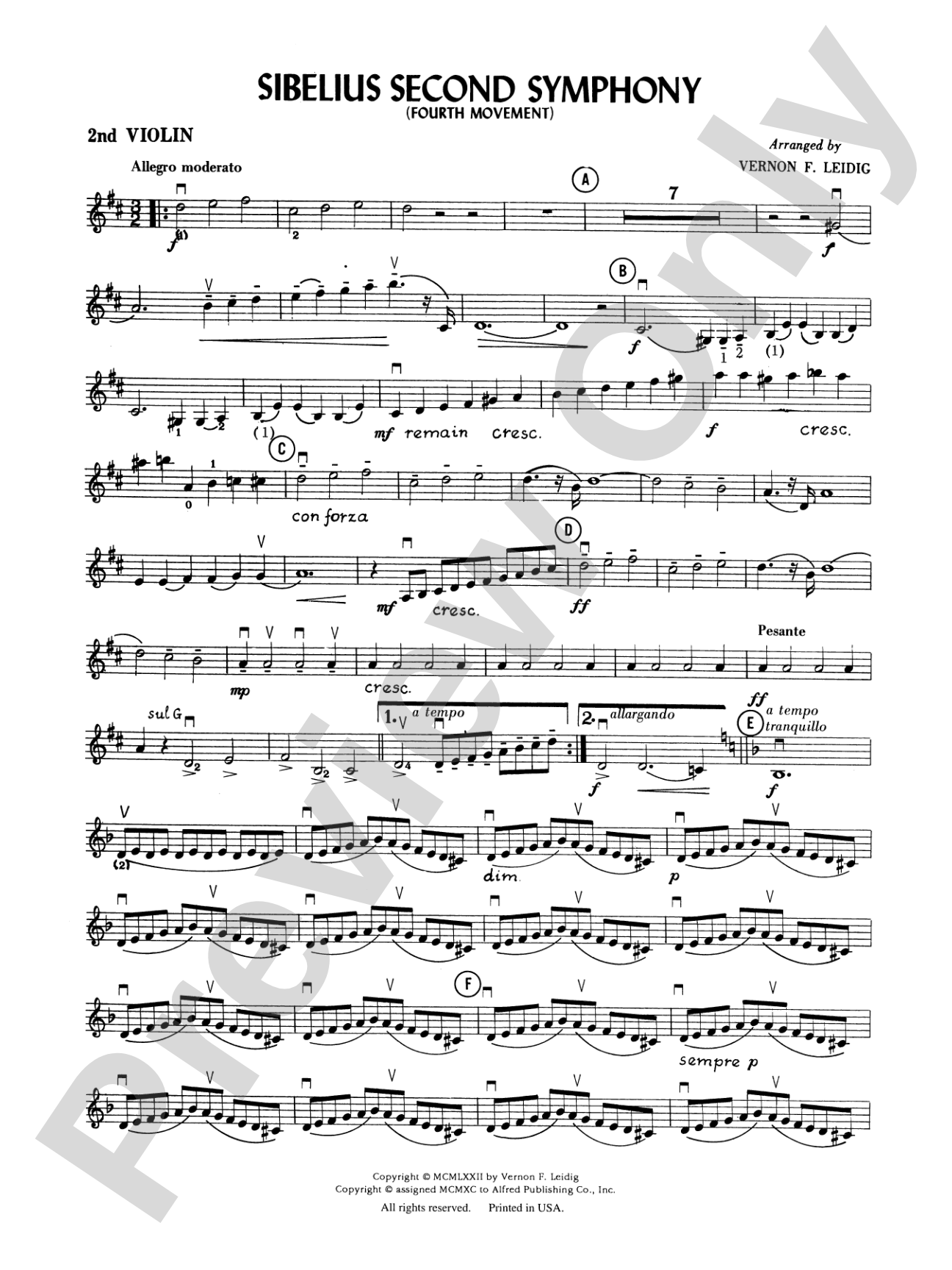 Sibelius's 2nd Symphony, 4th Movement: 2nd Violin