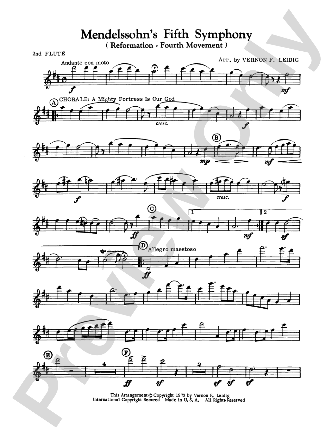 Mendelssohn's 5th Symphony "Reformation," 4th Movement: 2nd Flute