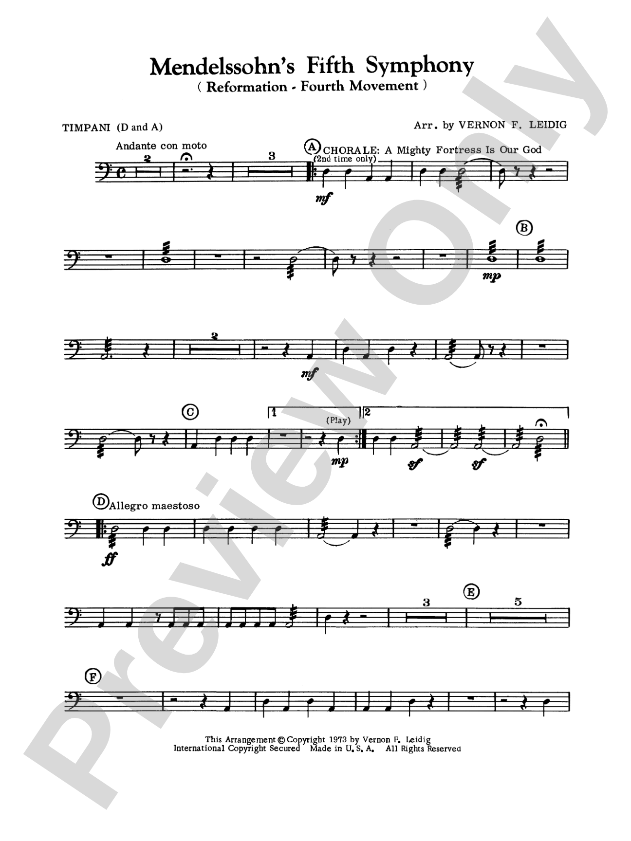 Mendelssohn's 5th Symphony "Reformation," 4th Movement: Timpani
