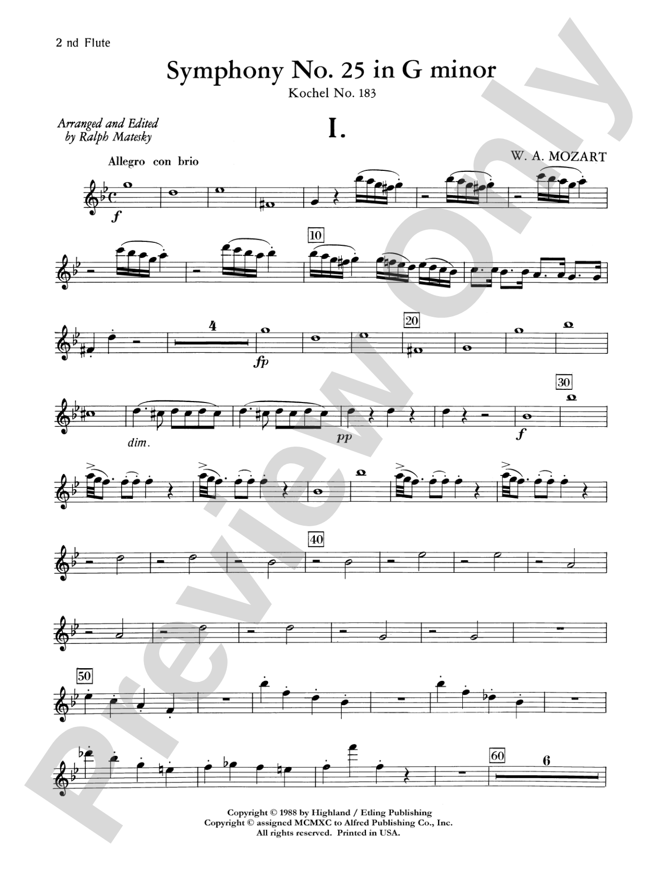 Mozart's Symphony No. 25 in G Minor, 1st & 2nd Movements: 2nd Flute
