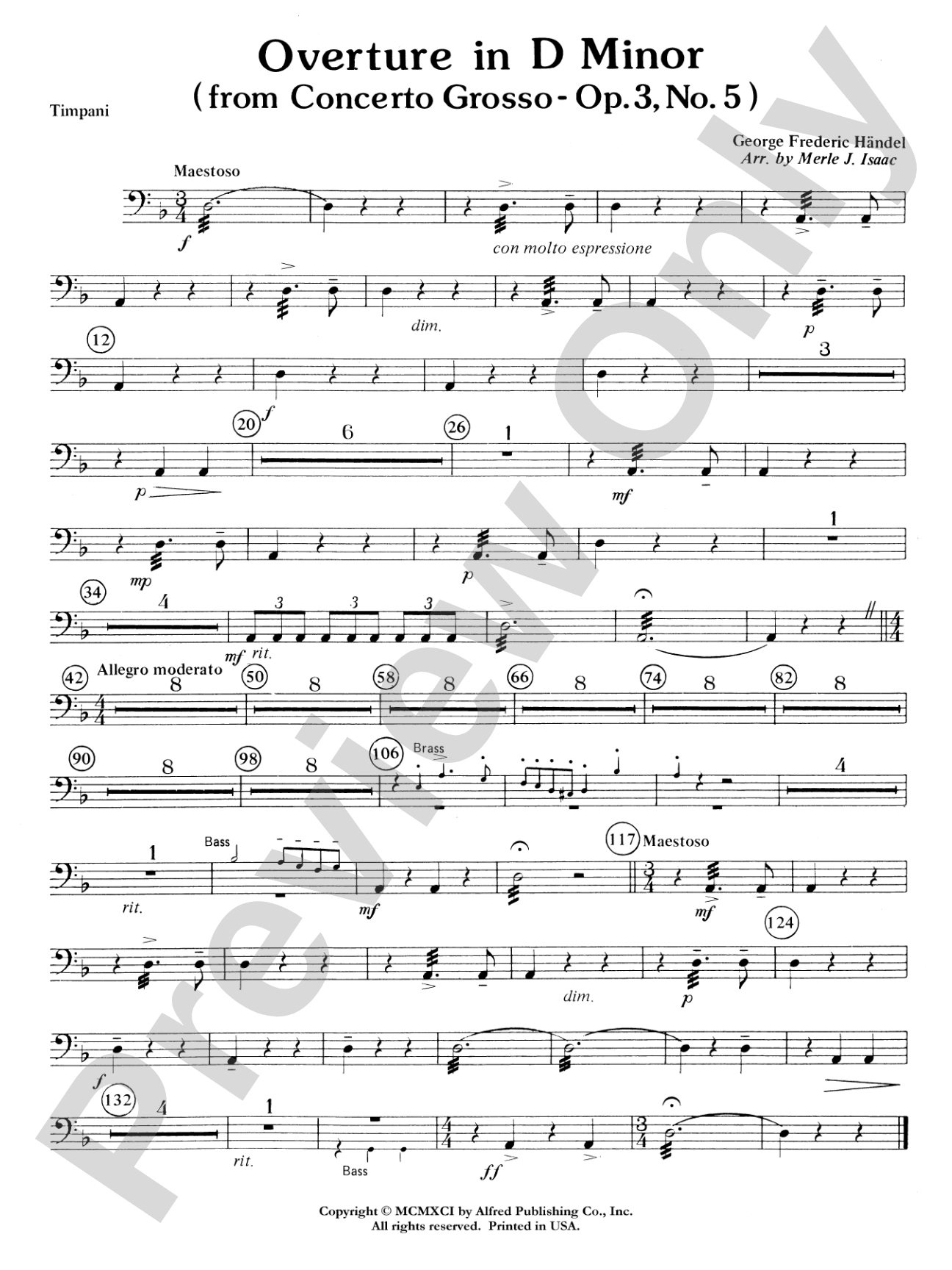 Overture in D minor (Concerto Grosso): Timpani