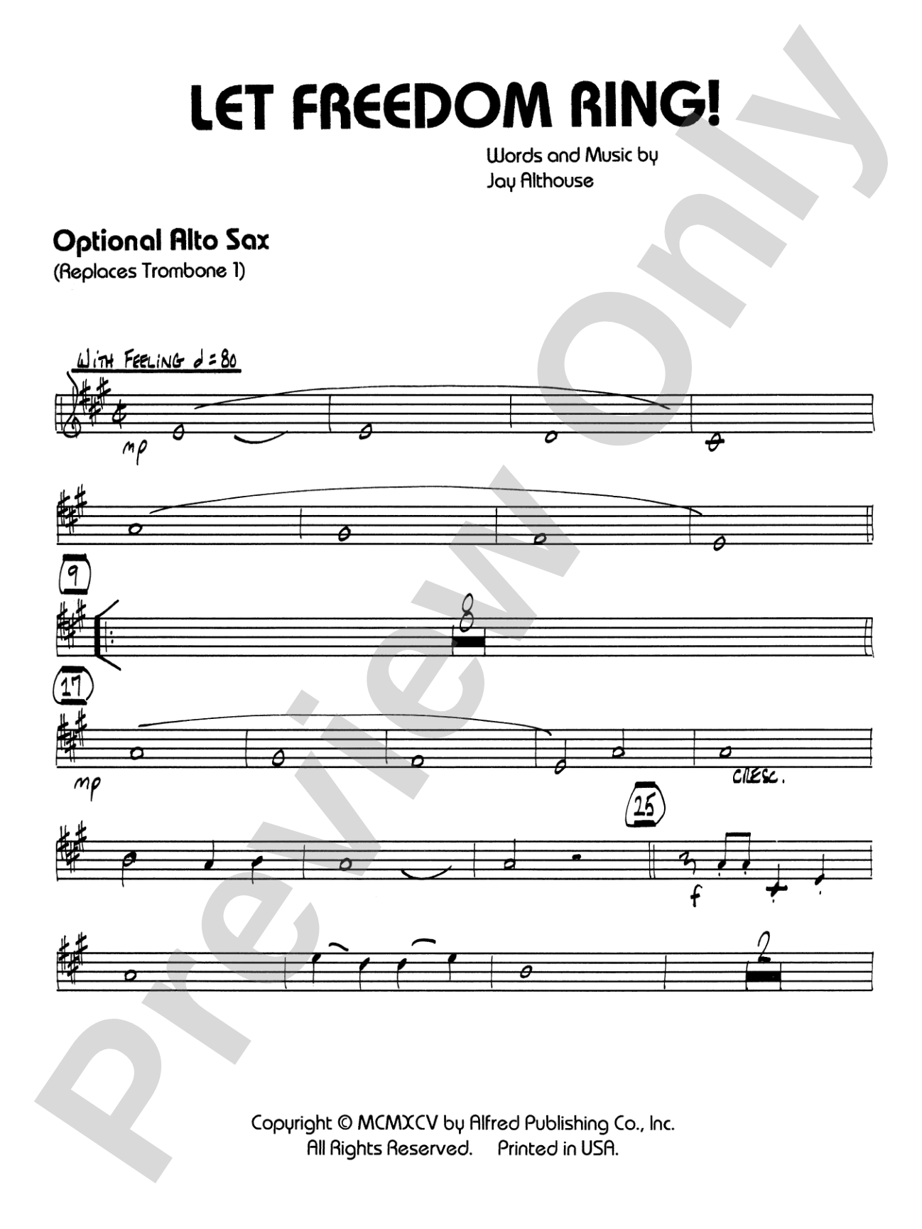 Let Freedom Ring!: E-flat Alto Saxophone: Choral SoundPax
