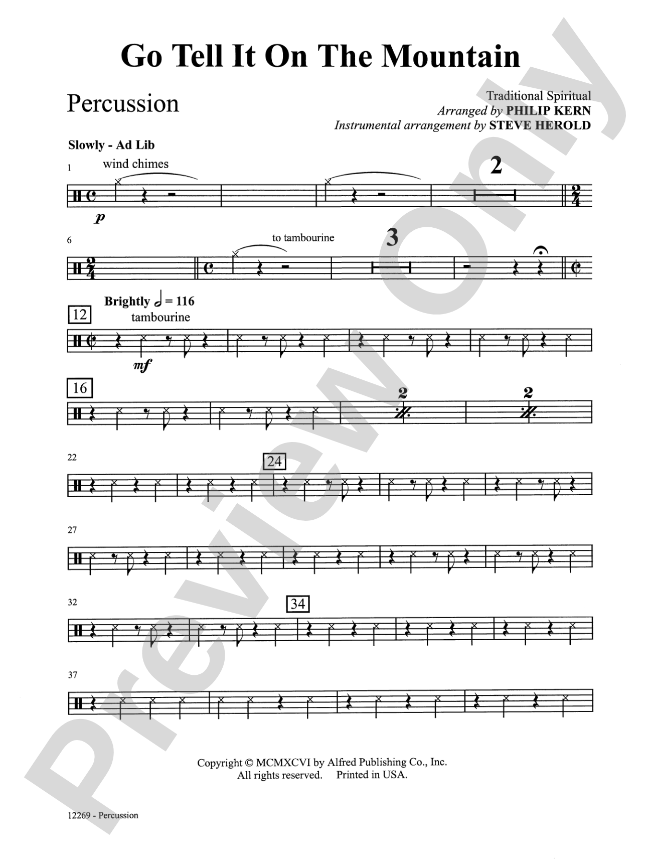 Go Tell It on the Mountain: 1st Percussion: Choral SoundPax