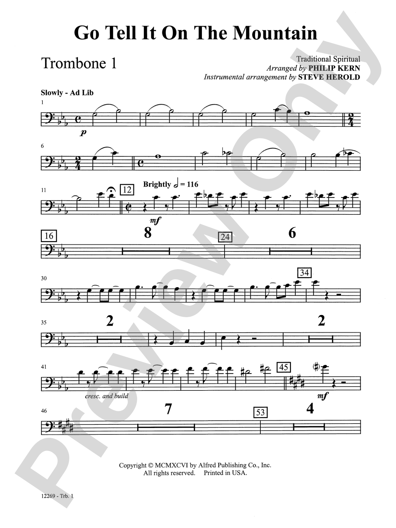 Go Tell It on the Mountain: 1st Trombone: Choral SoundPax