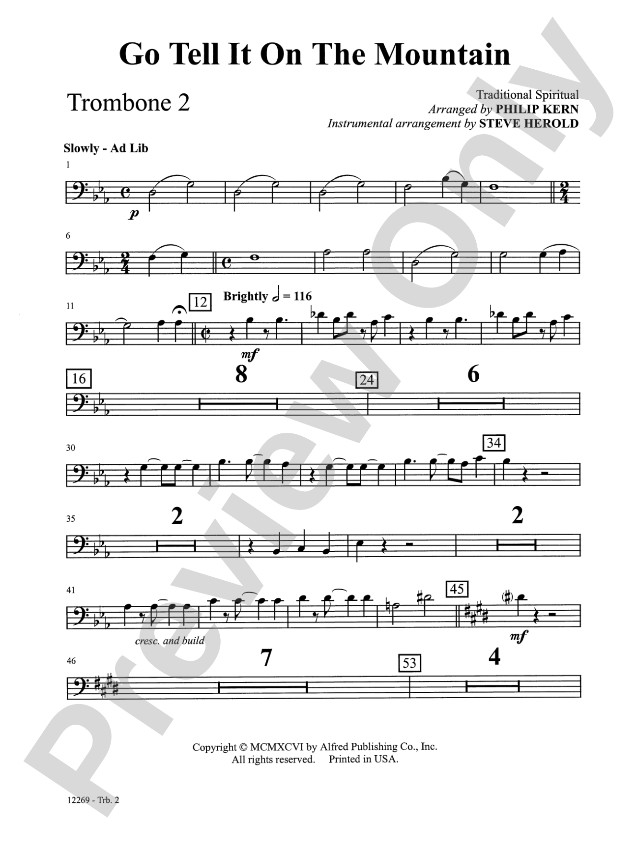 Go Tell It on the Mountain: 2nd Trombone: Choral SoundPax