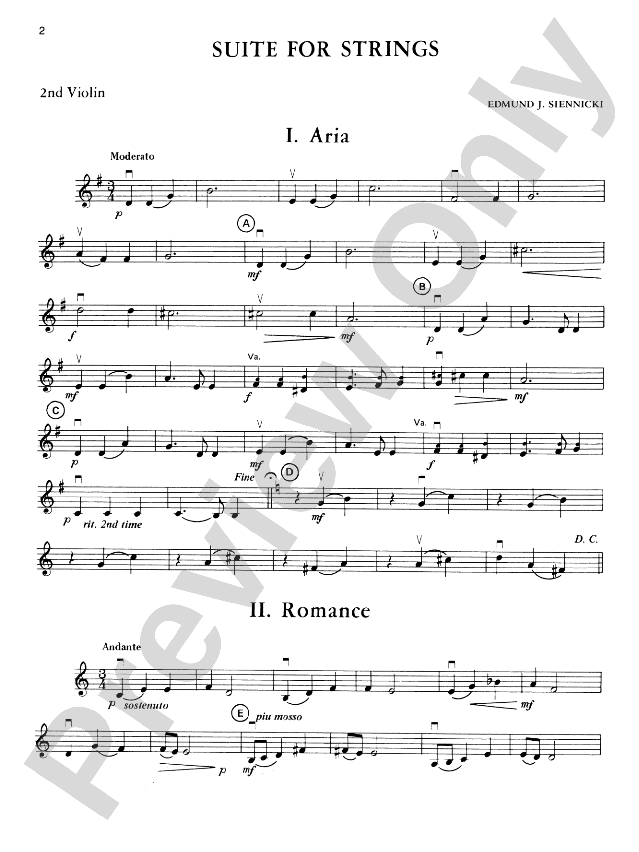 Highland/Etling String Quartet Series: Set 1: 2nd Violin