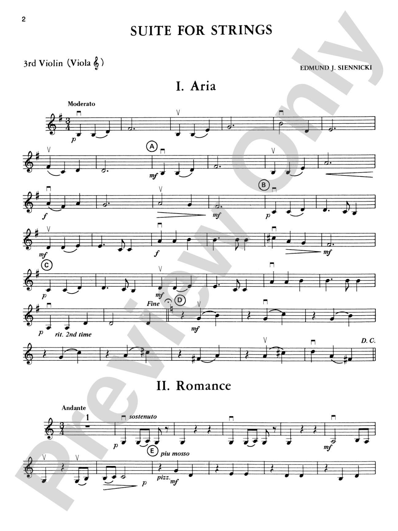 Highland/Etling String Quartet Series: Set 1: 3rd Violin (Viola [TC])