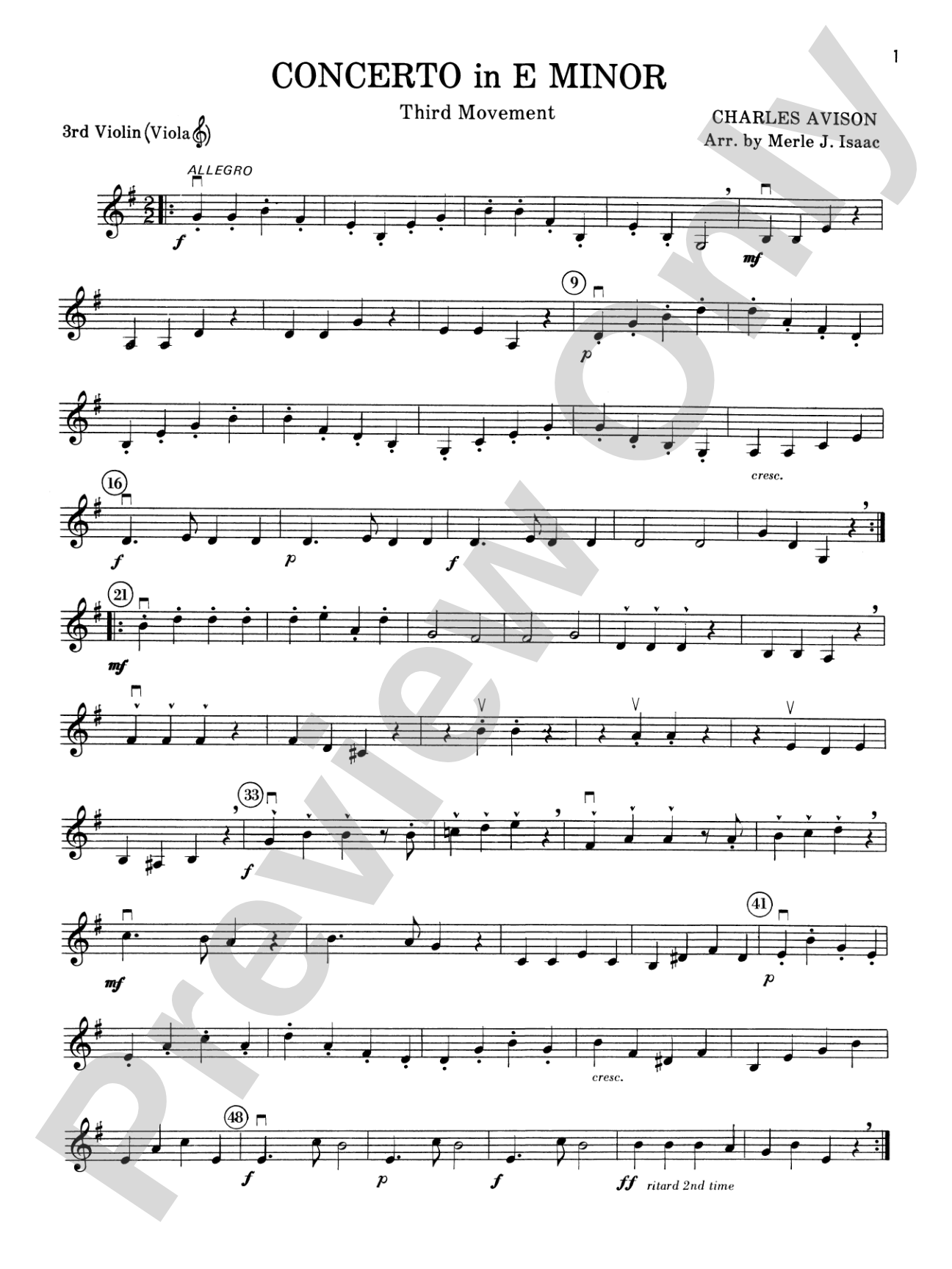 Highland/Etling String Quartet Series: Set 2: 3rd Violin (Viola [TC])