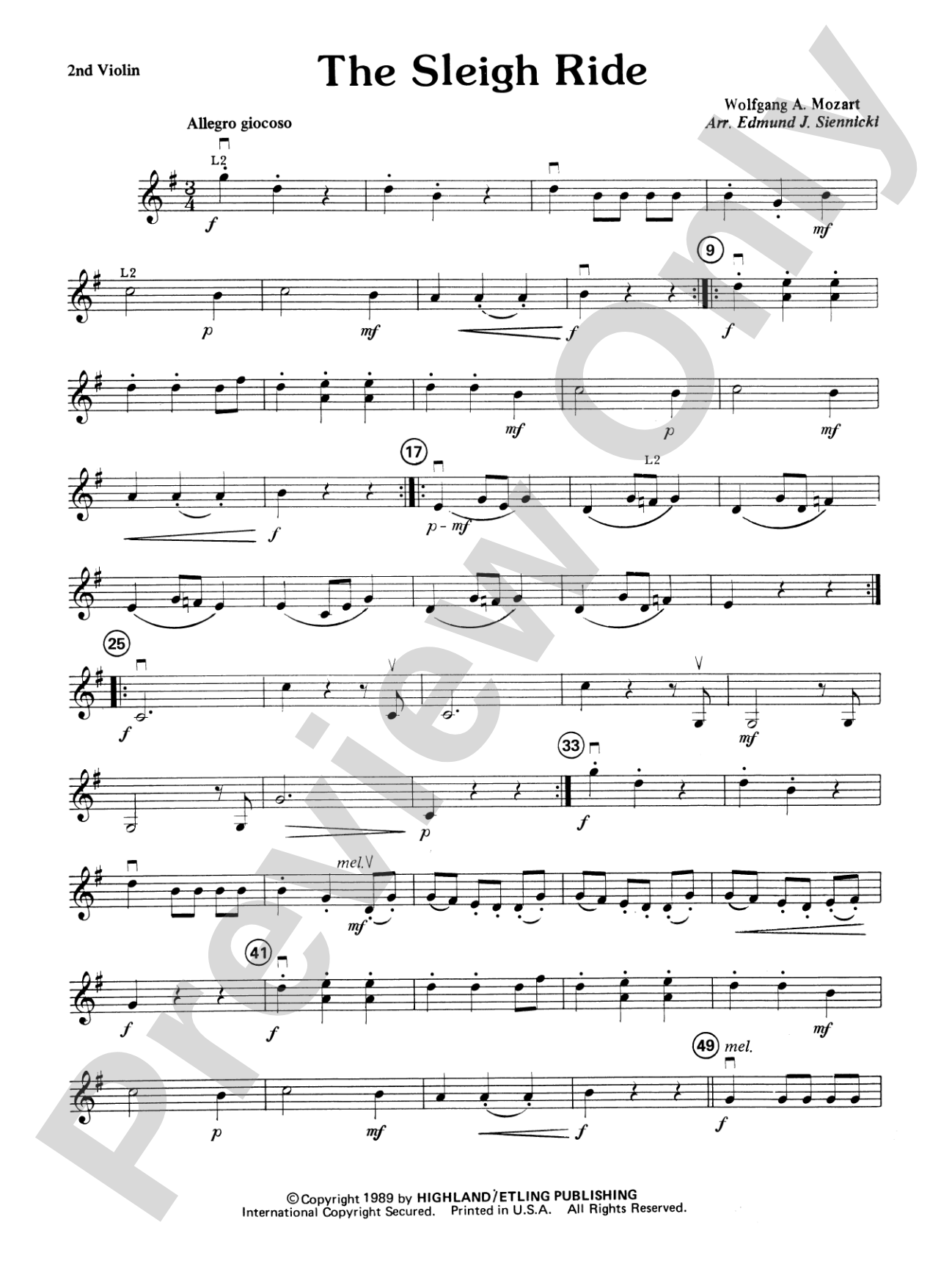 Highland/Etling String Quartet Series: Set 3: 2nd Violin