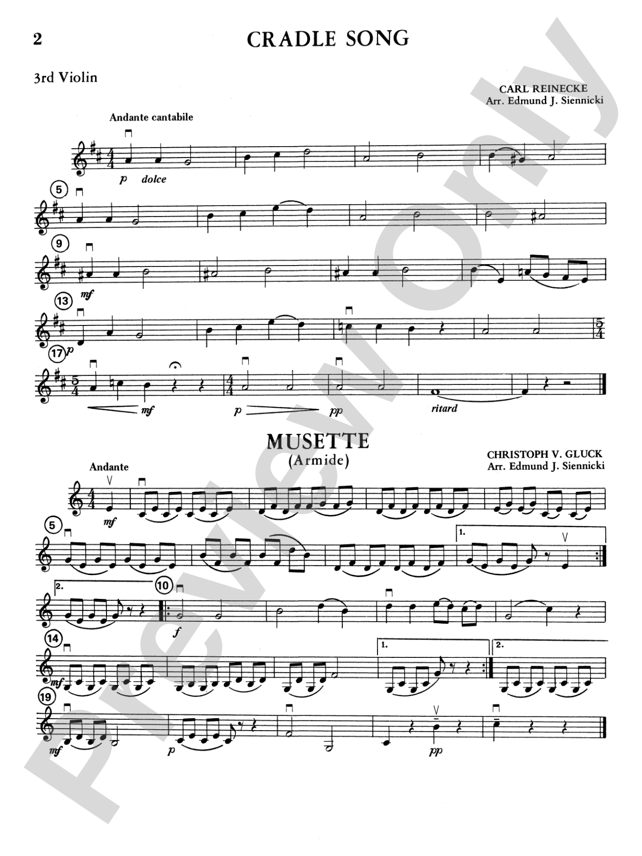 Highland/Etling Violin Quartet Series: Set 1: 3rd Violin (Viola [TC])