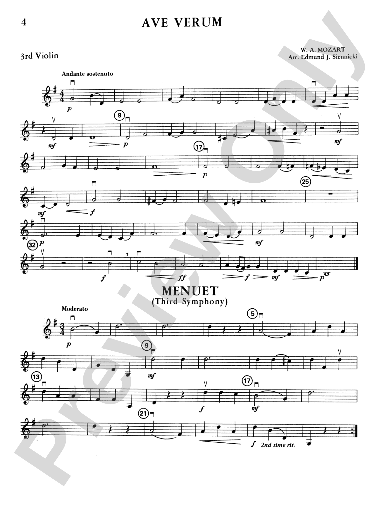 Highland/Etling Violin Quartet Series: Set 1: 3rd Violin (Viola [TC])