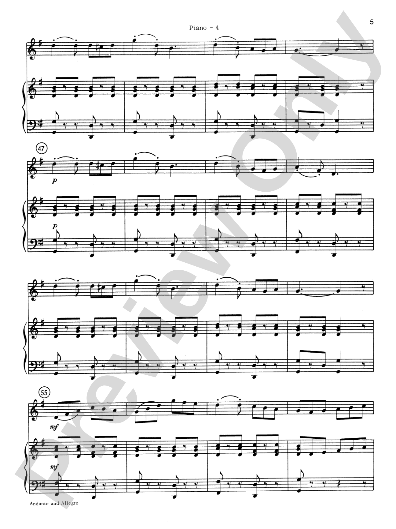 Highland/Etling Violin Quartet Series: Set 2: Piano Accompaniment