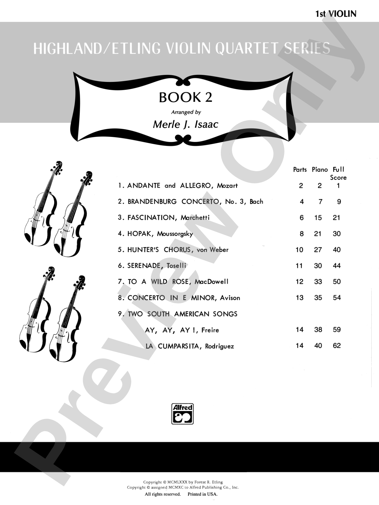 Highland/Etling Violin Quartet Series: Set 2: 1st Violin