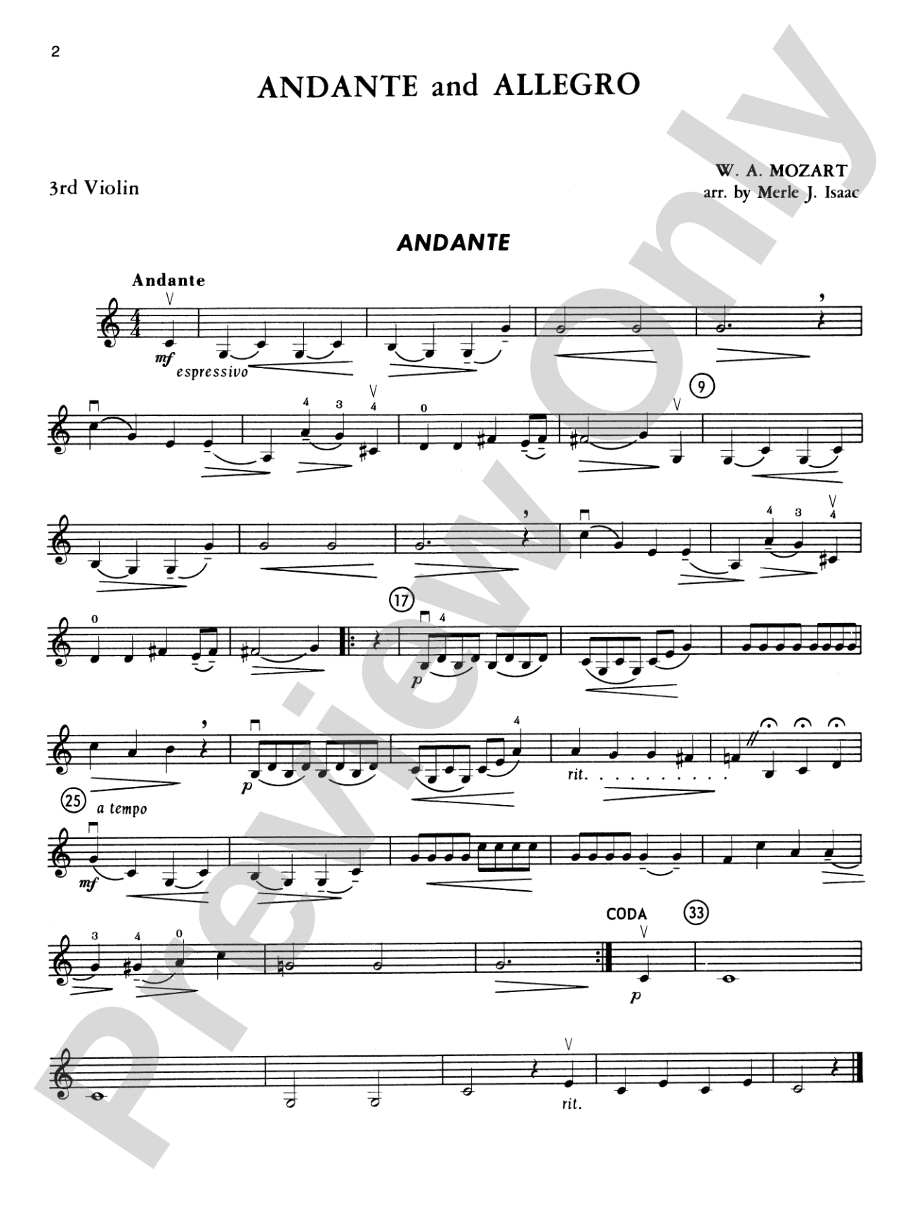 Highland/Etling Violin Quartet Series: Set 2: 3rd Violin (Viola [TC])