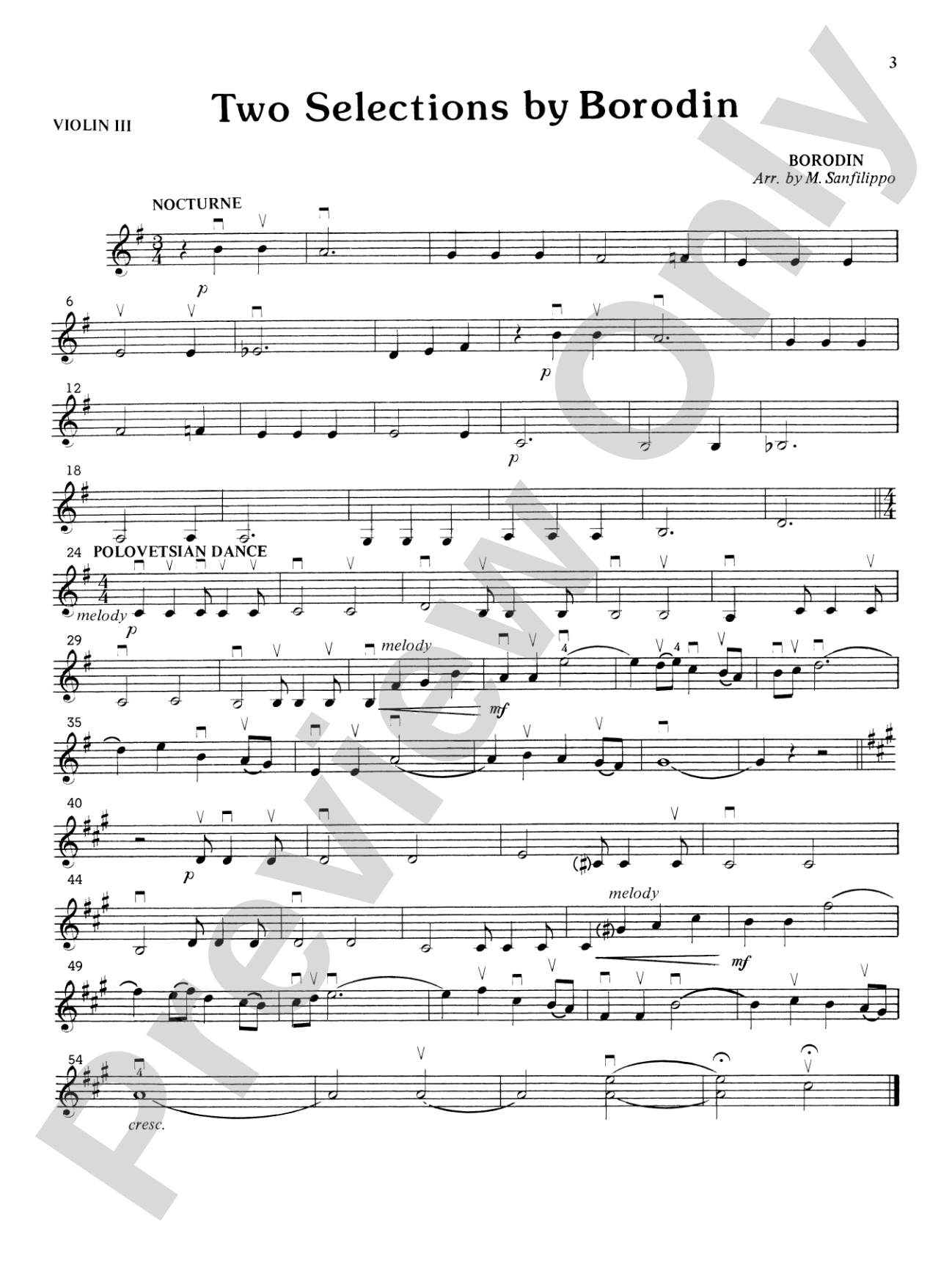 Highland/Etling Violin Quartet Series: Set 3: 3rd Violin (Viola [TC])