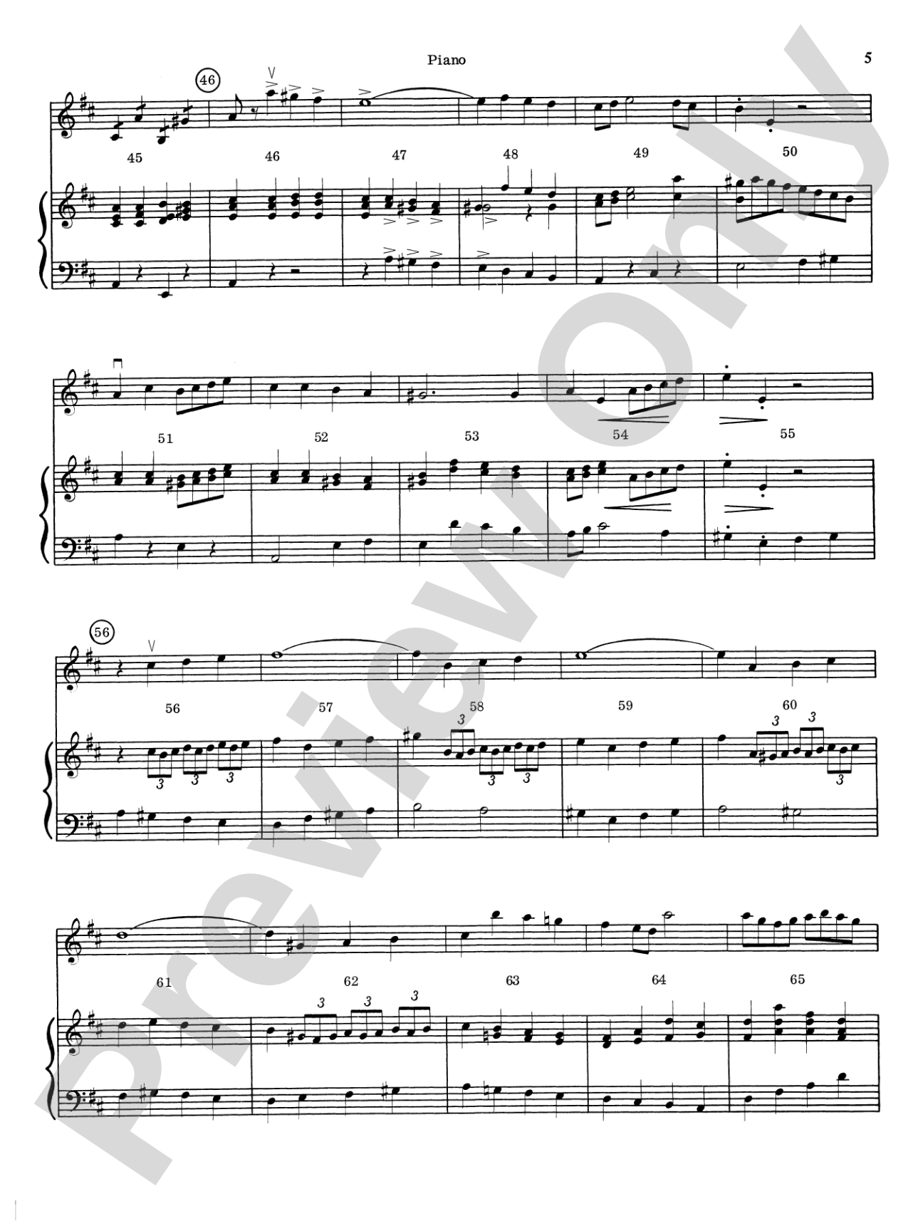 Highland/Etling Violin Quartet Series: Set 5: Piano Accompaniment