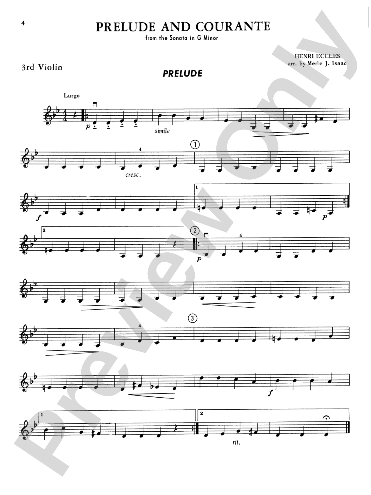 Highland/Etling Violin Quartet Series: Set 5: 3rd Violin (Viola [TC])