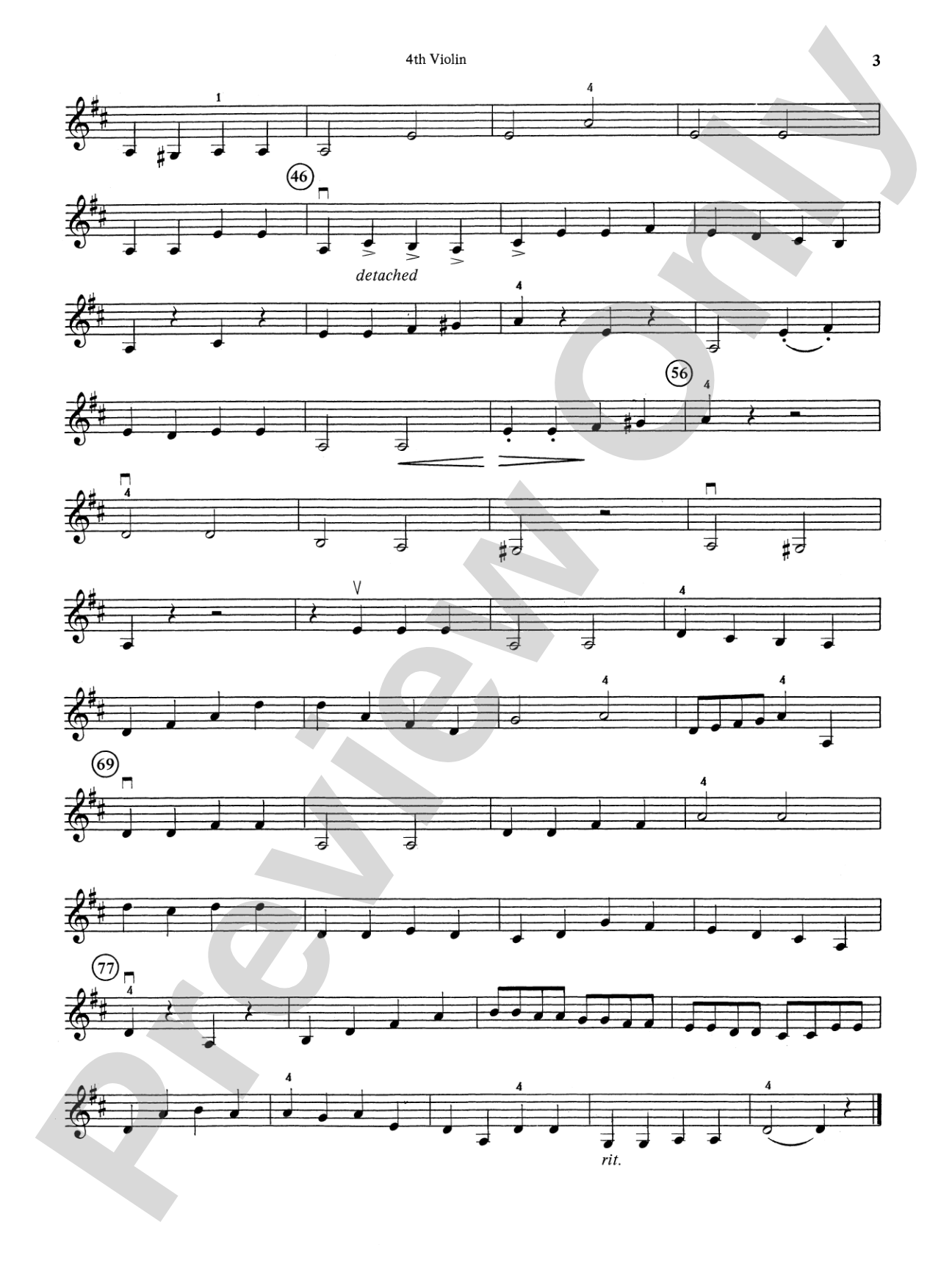 Highland/Etling Violin Quartet Series: Set 5: 4th Violin