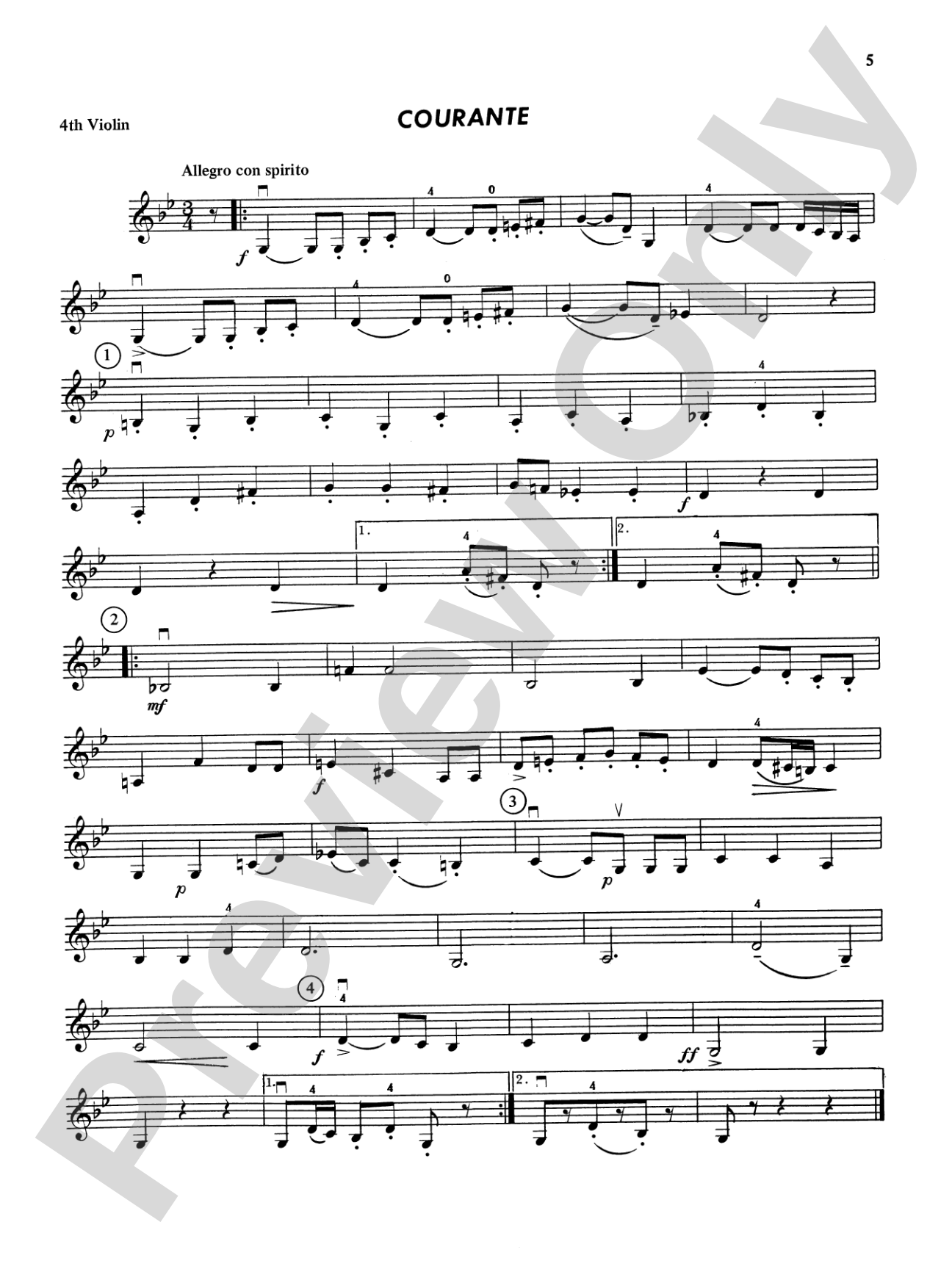 Highland/Etling Violin Quartet Series: Set 5: 4th Violin