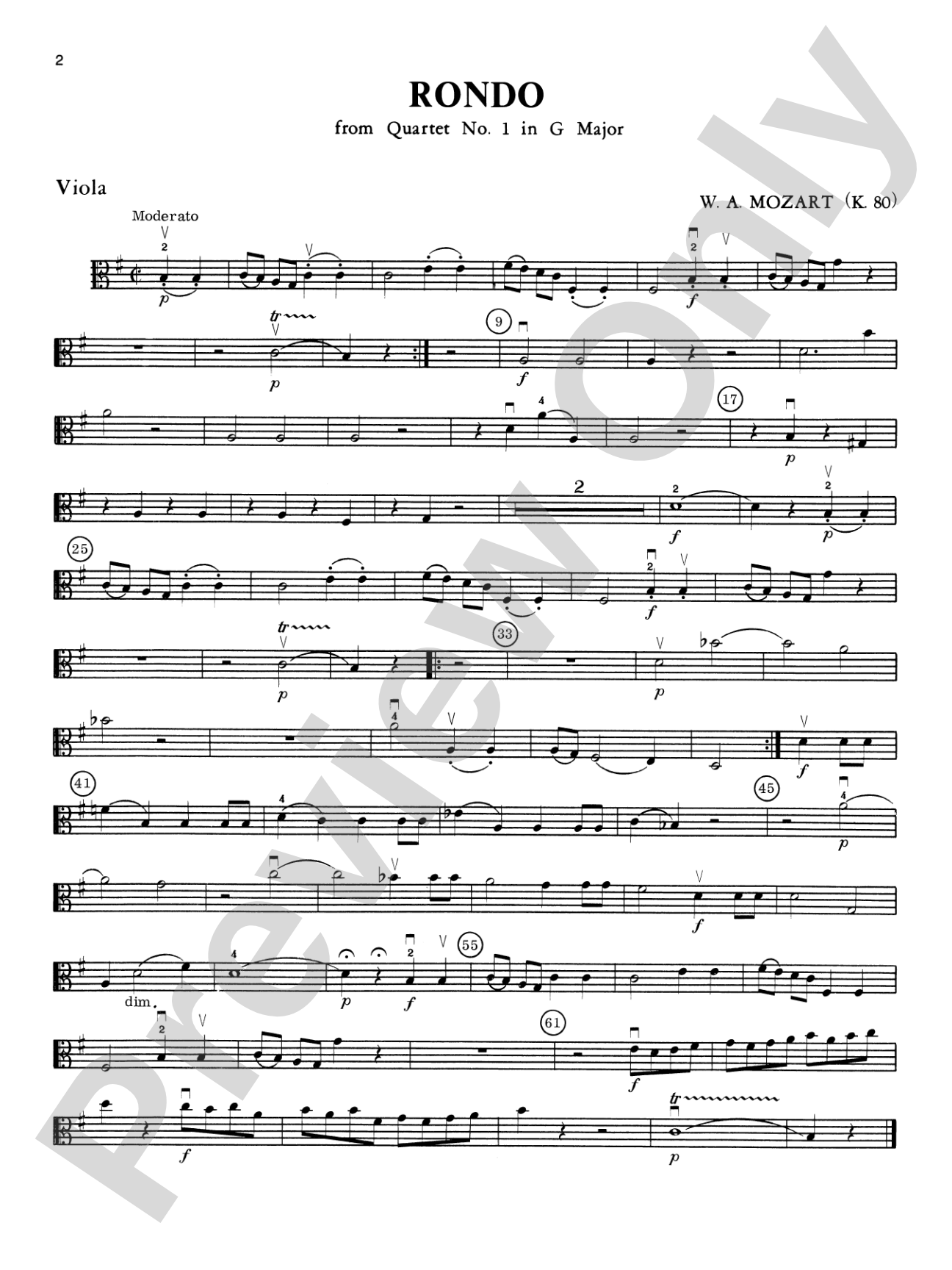 Mozart String Quartets: Viola