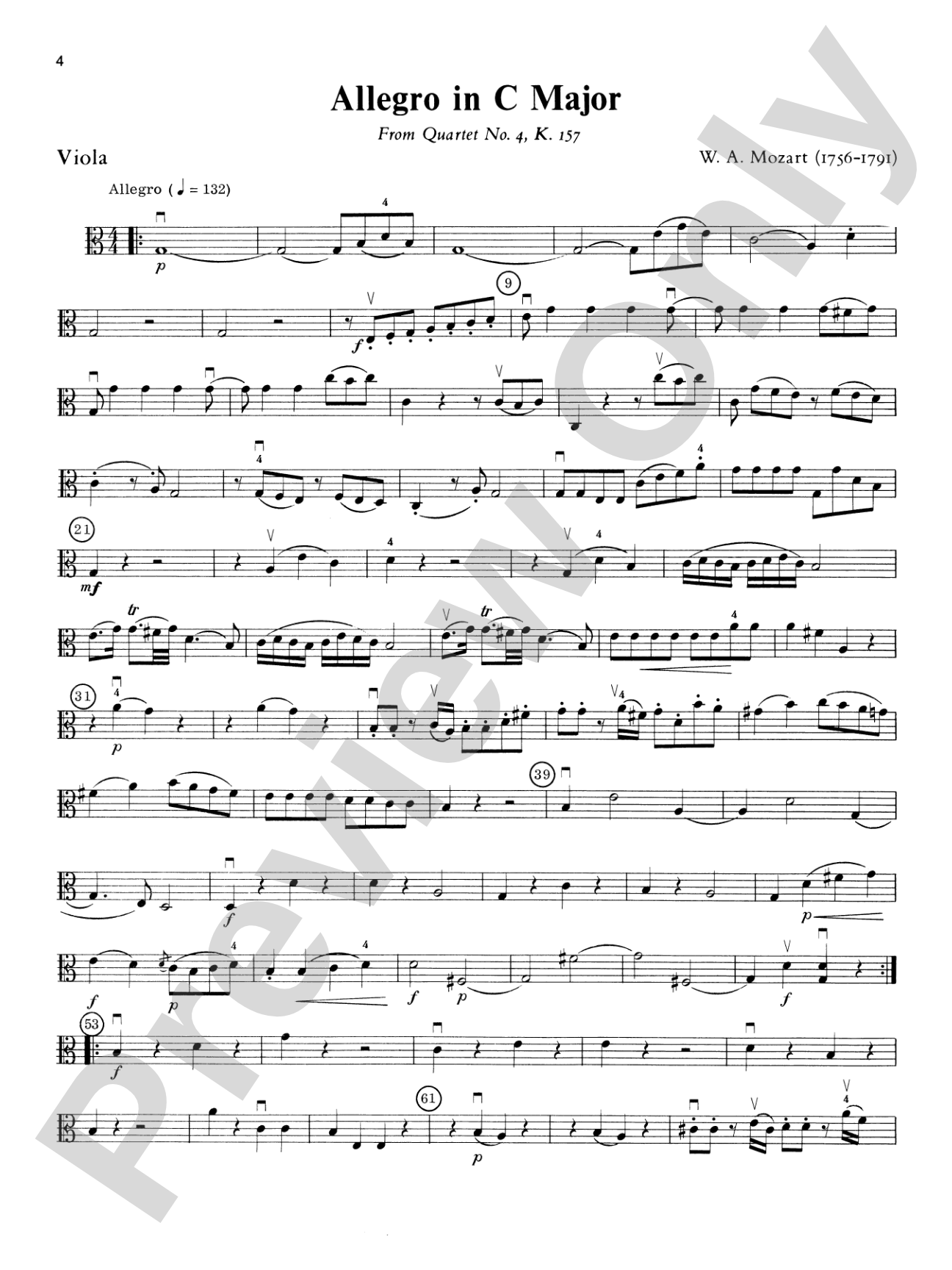 Mozart String Quartets: Viola