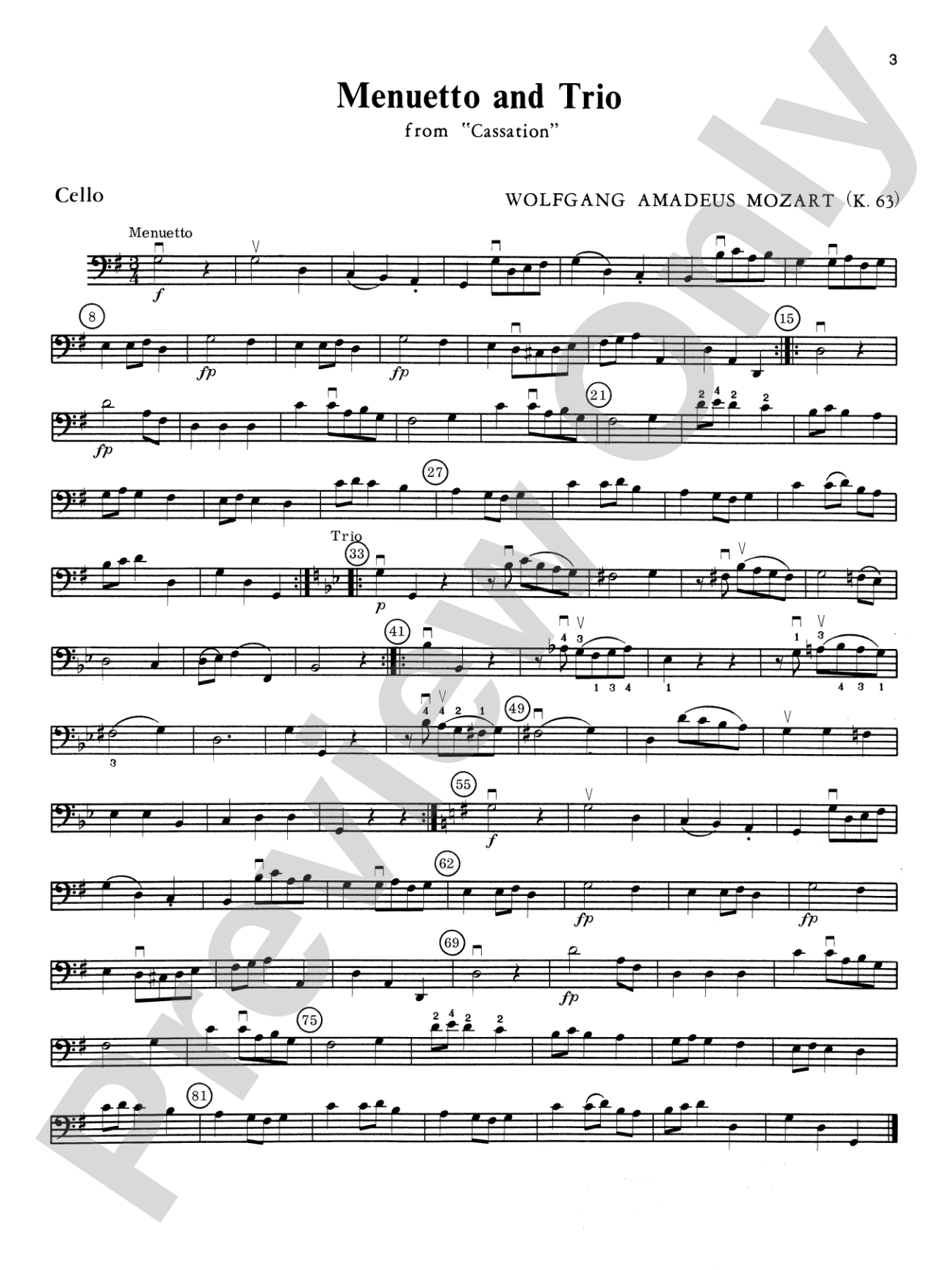 Mozart String Quartets: Cello