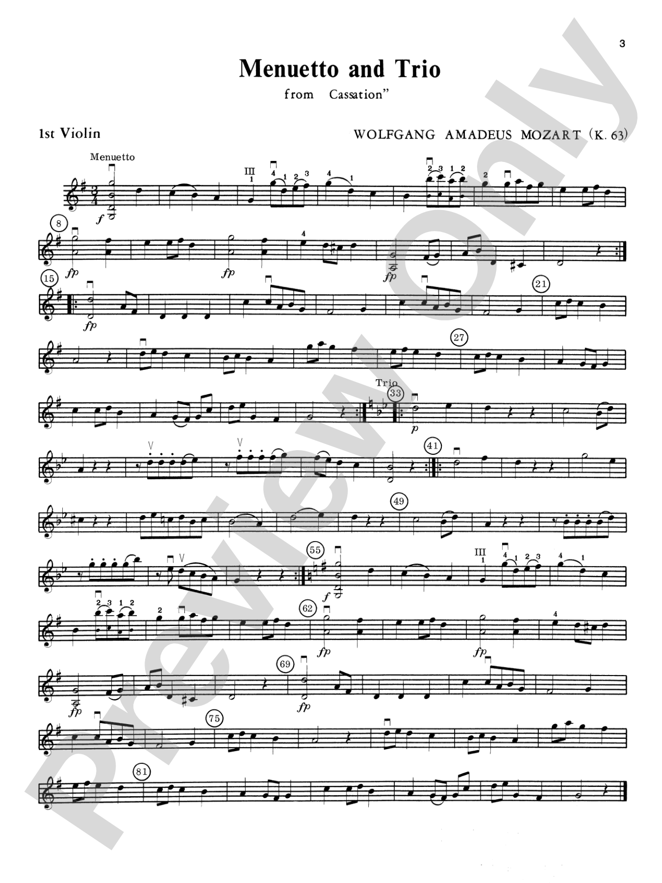 Mozart String Quartets: 1st Violin