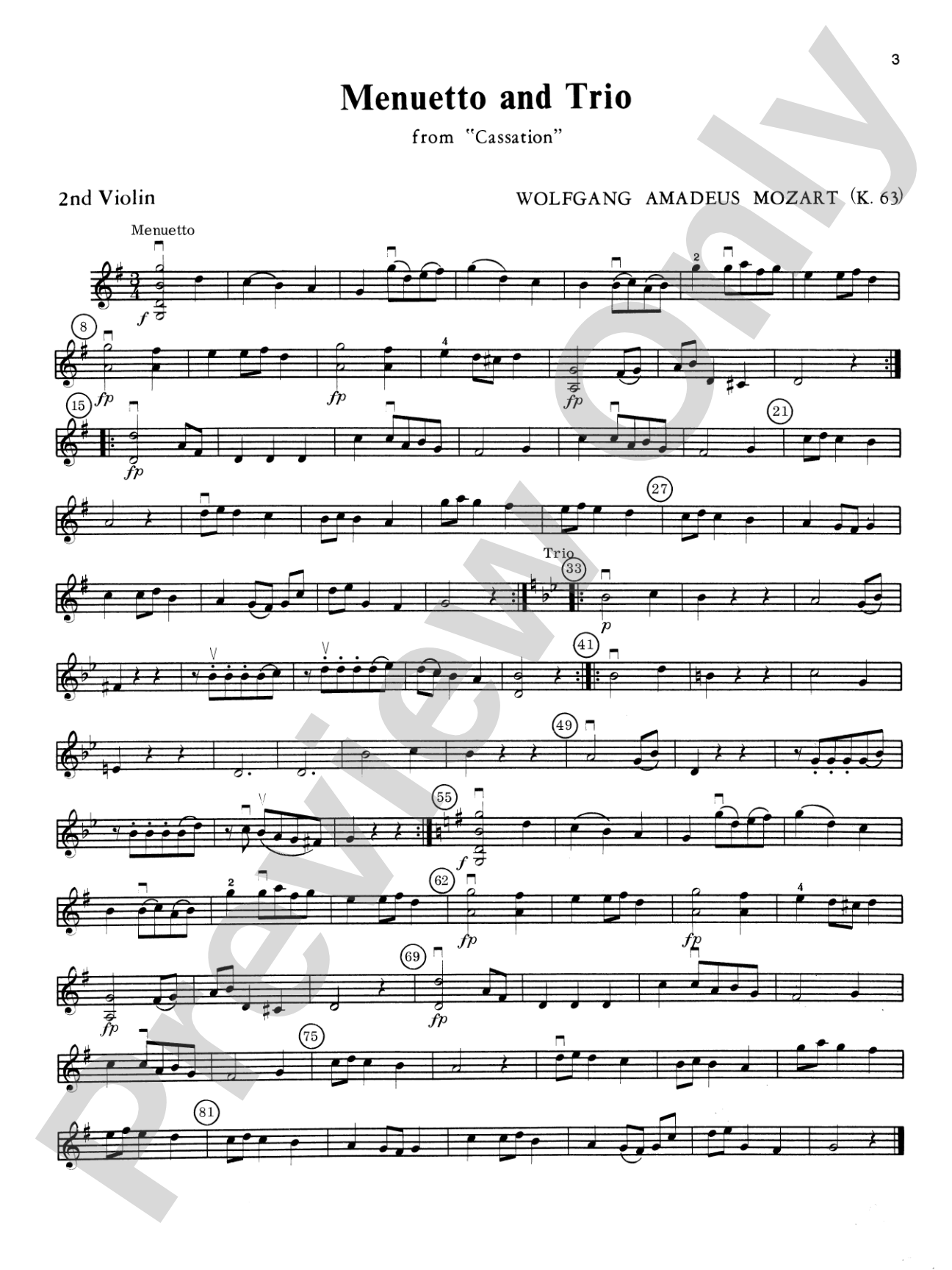 Mozart String Quartets: 2nd Violin
