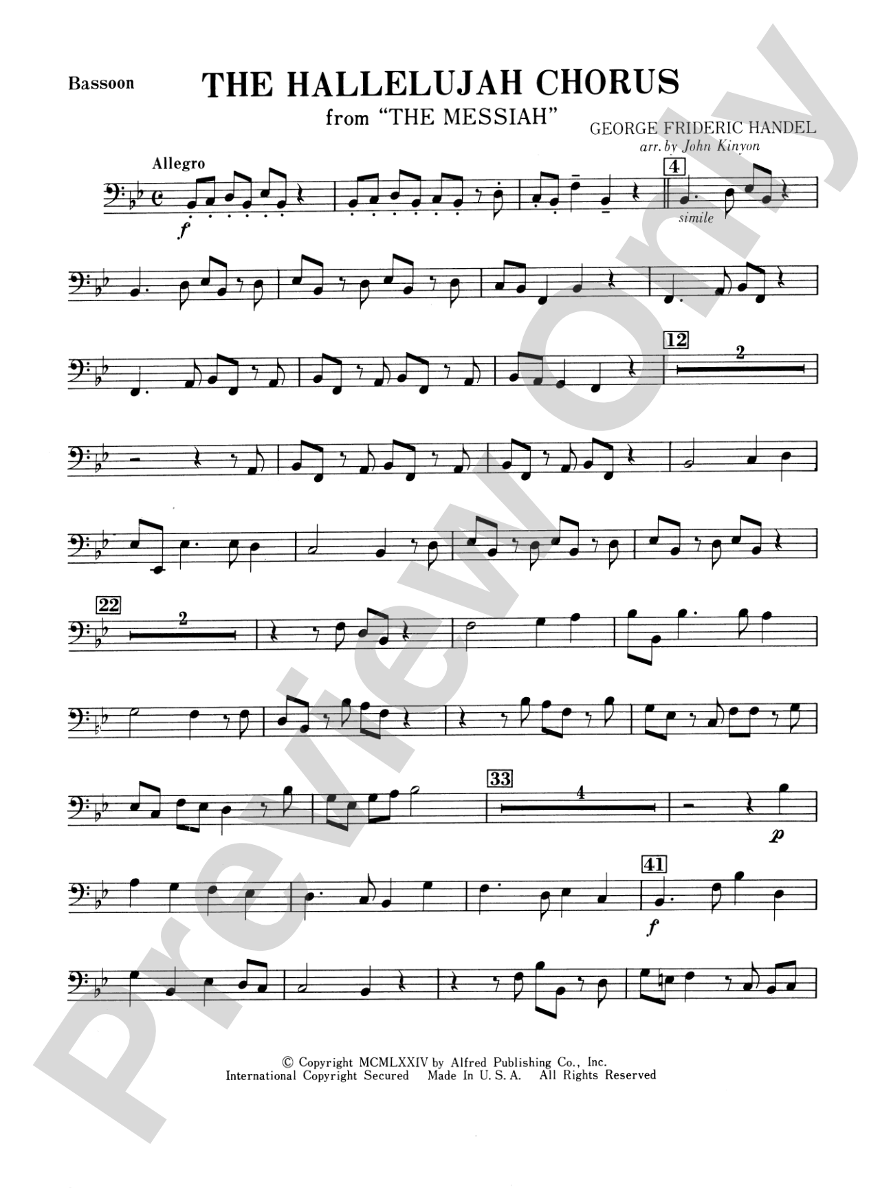 Hallelujah Chorus: Bassoon