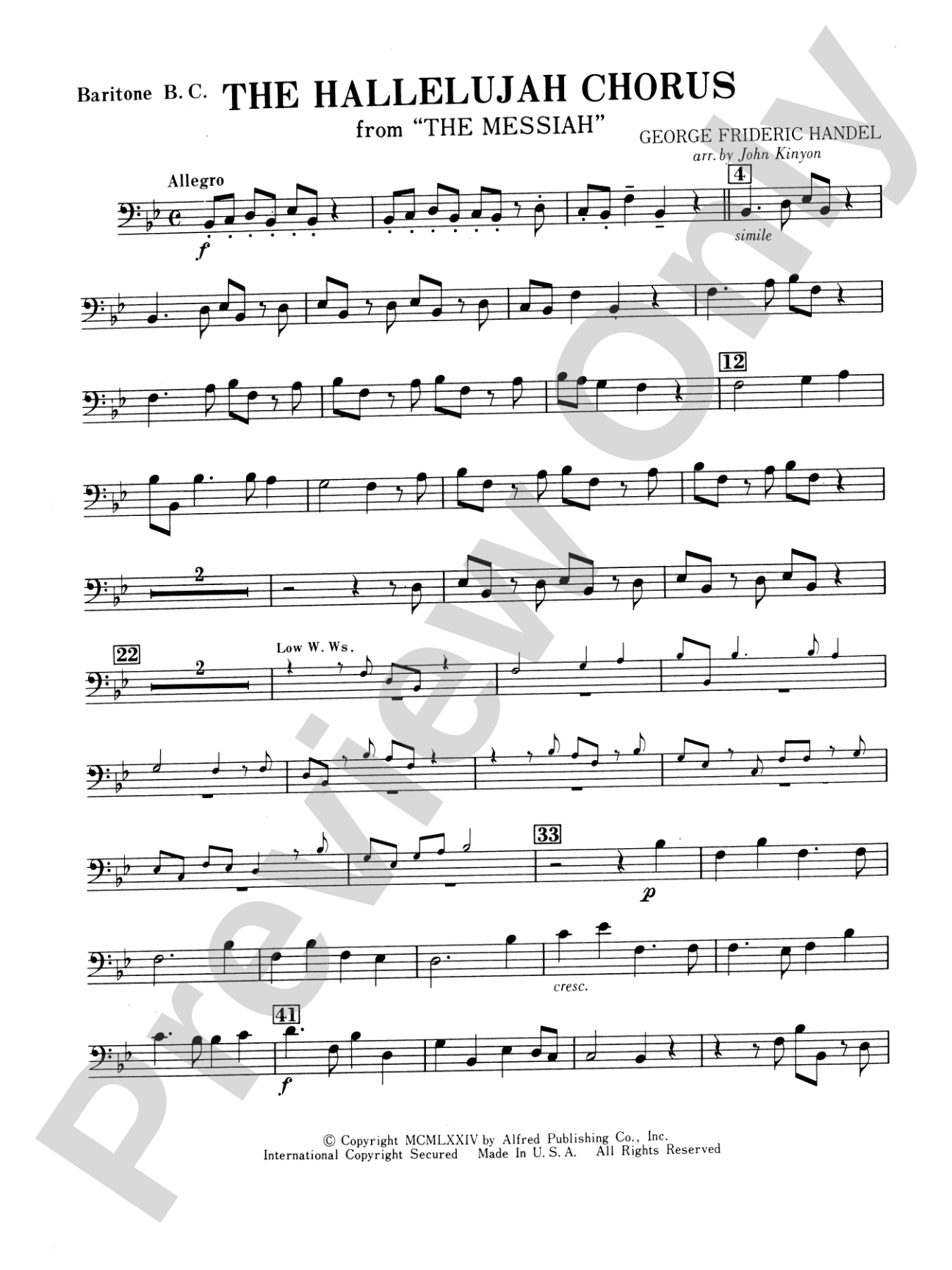 Hallelujah Chorus: Baritone B.C.