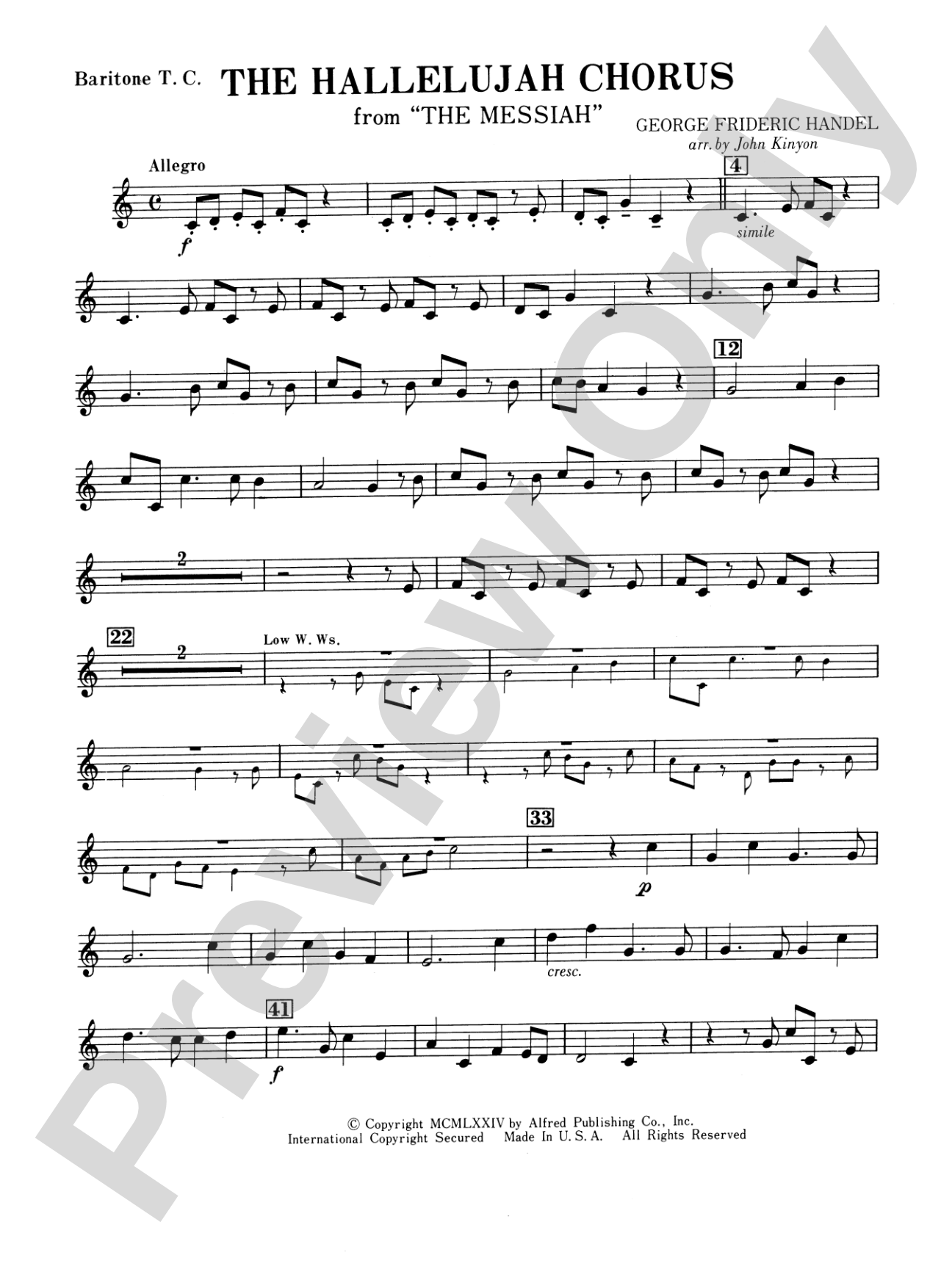 Hallelujah Chorus: Baritone T.C.