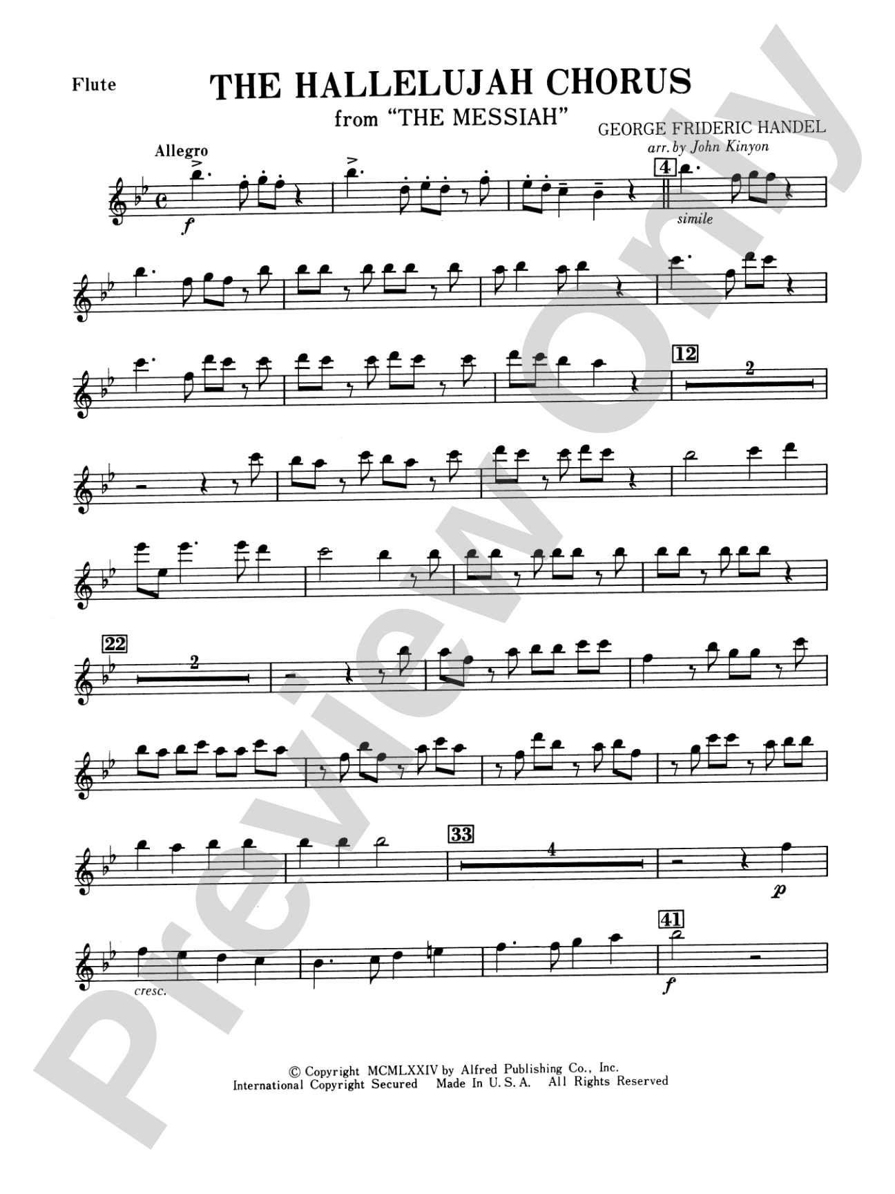 Hallelujah Chorus: Flute