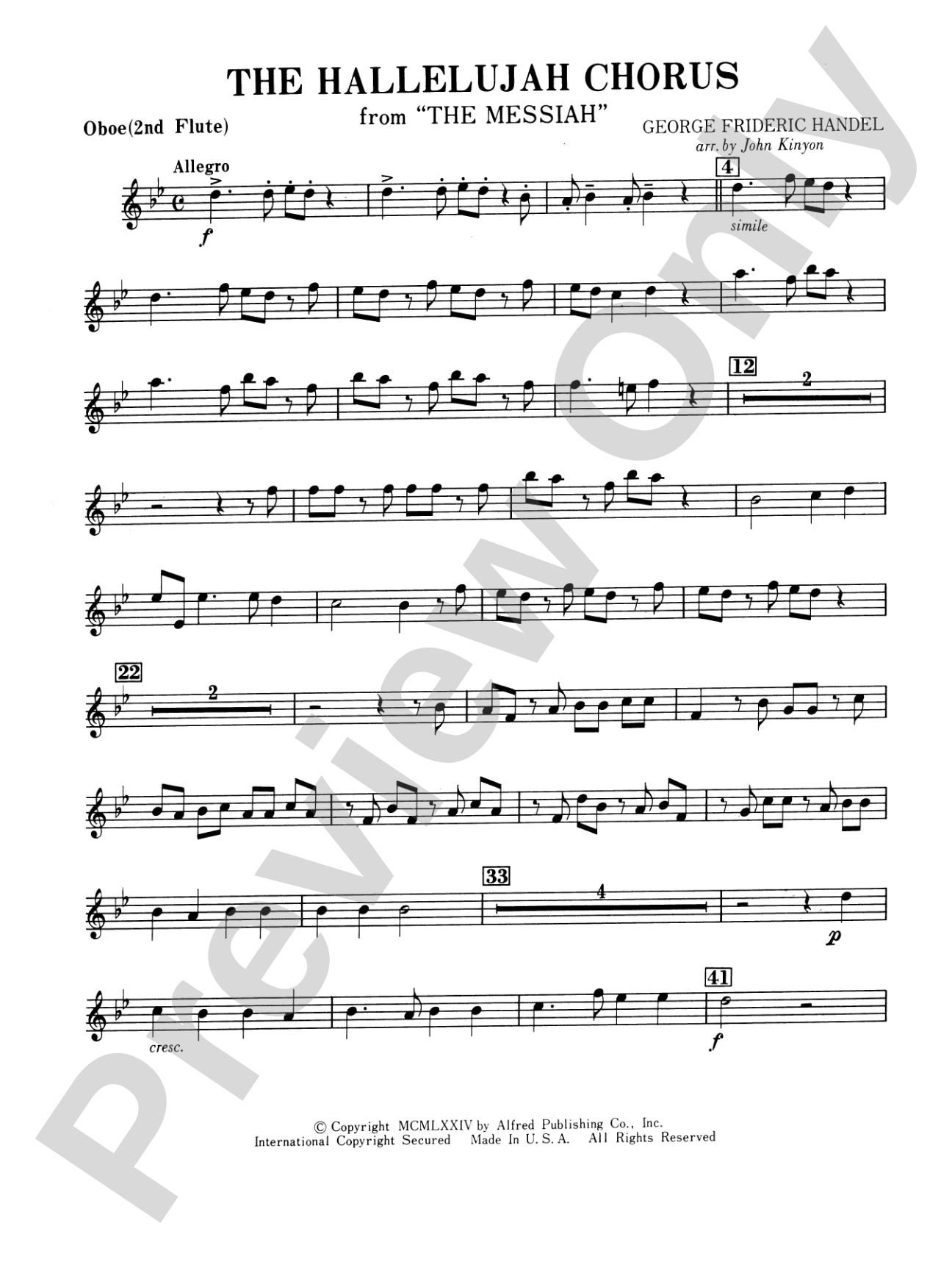 Hallelujah Chorus: Oboe