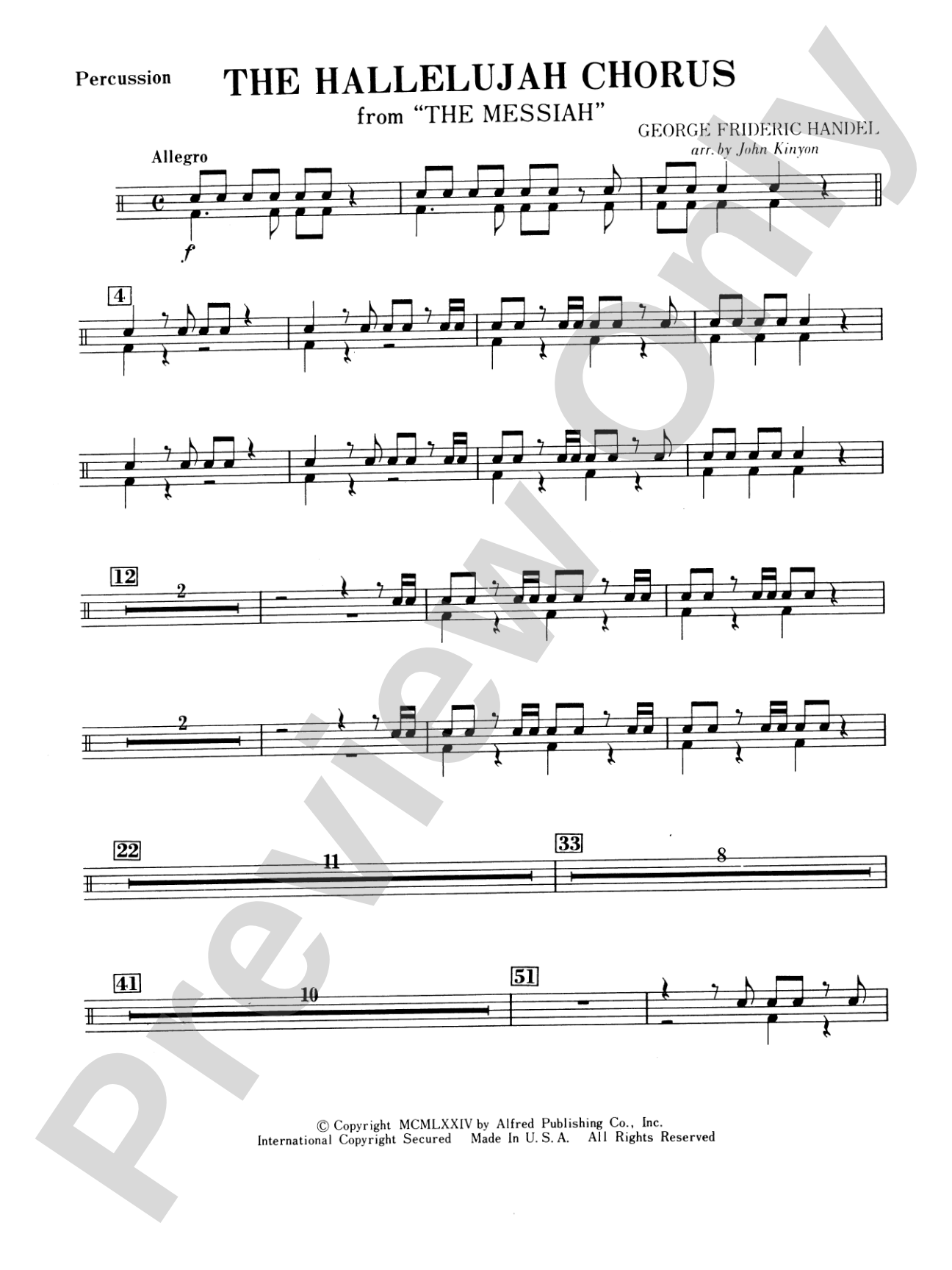 Hallelujah Chorus: 1st Percussion