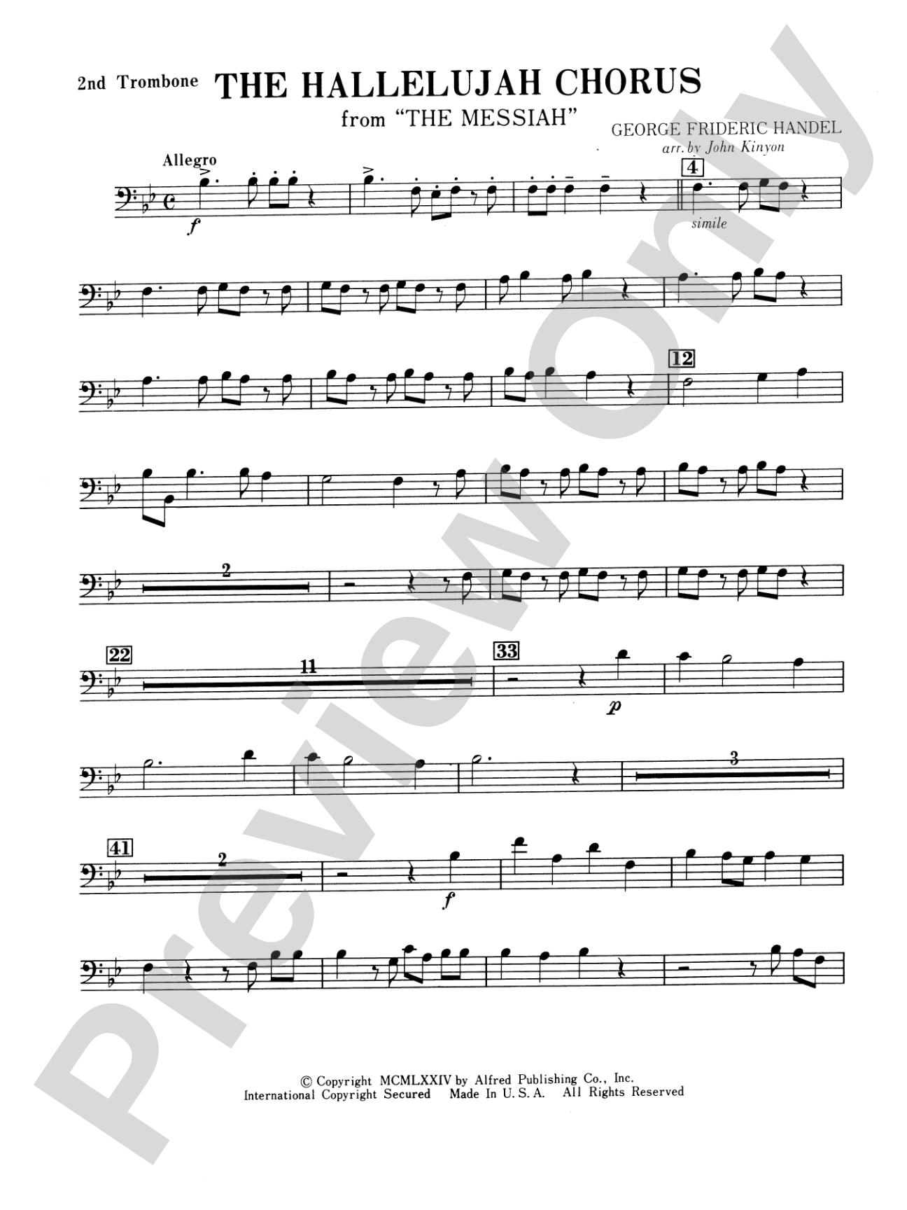 Hallelujah Chorus: 2nd Trombone