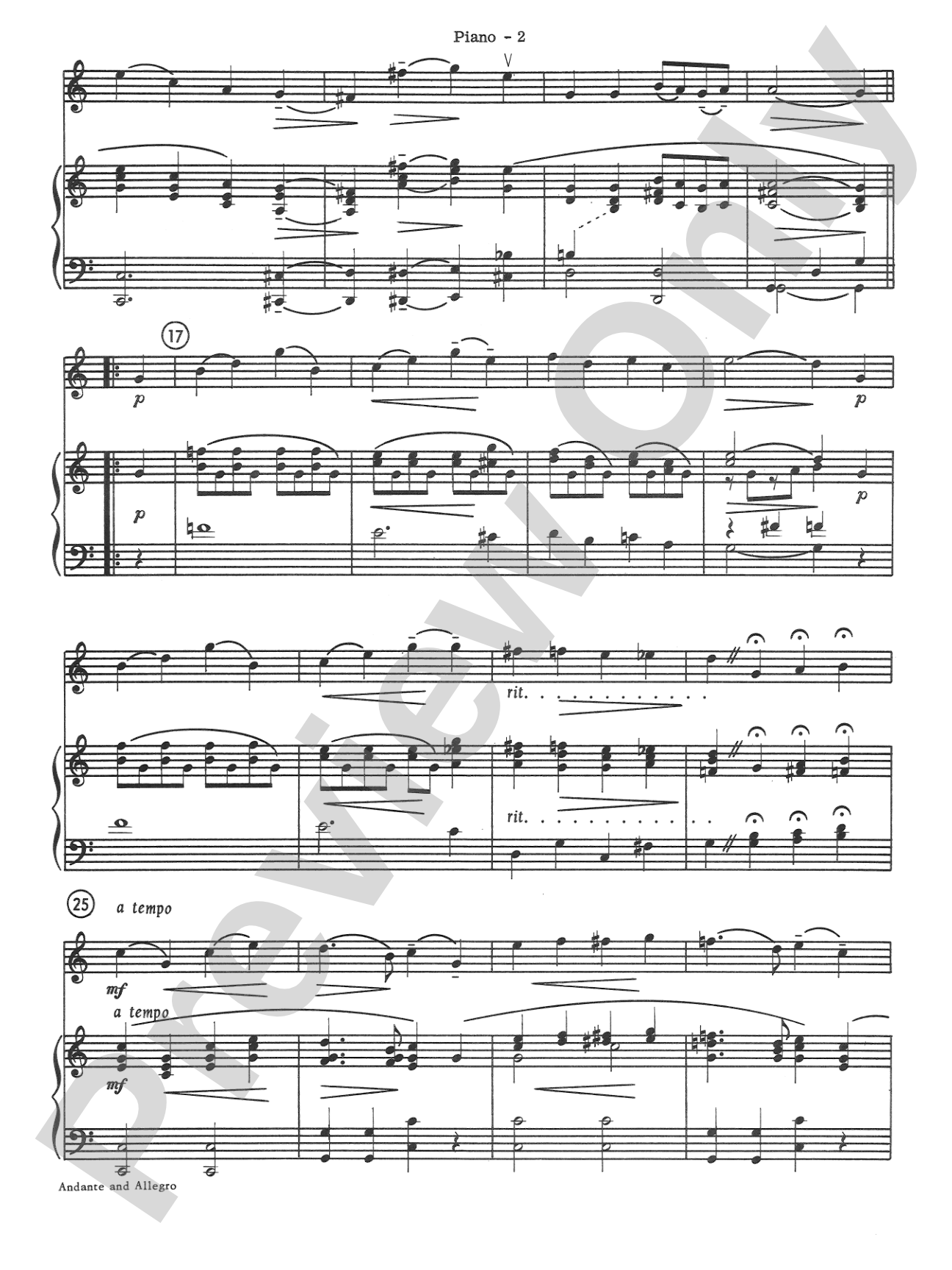 Andante and Allegro: Piano Accompaniment