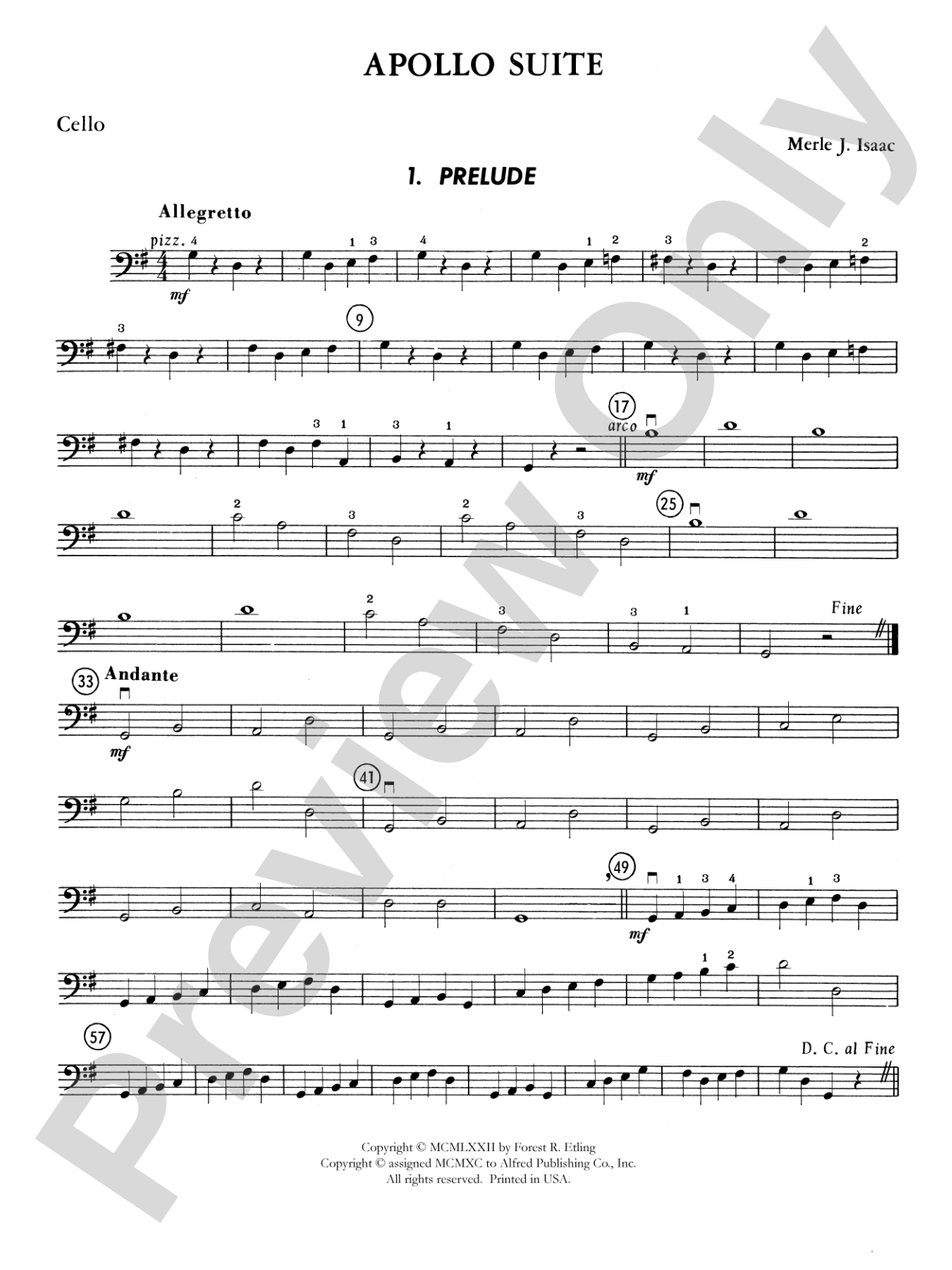 The Apollo Suite: Cello
